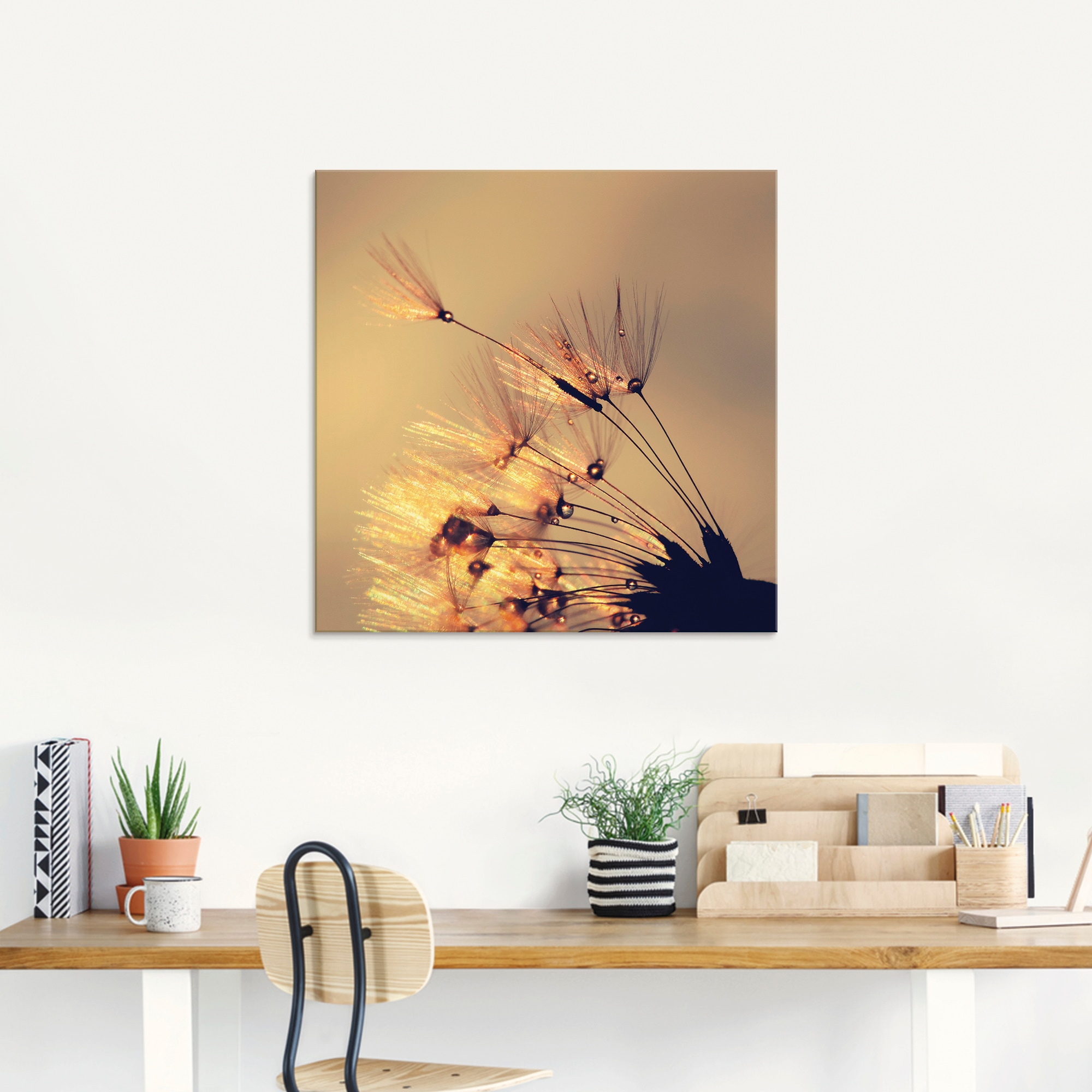 Artland Glasbild »Pusteblume Goldene Schirmchen«, Blumen, (1 St.), in verschiedenen Größen