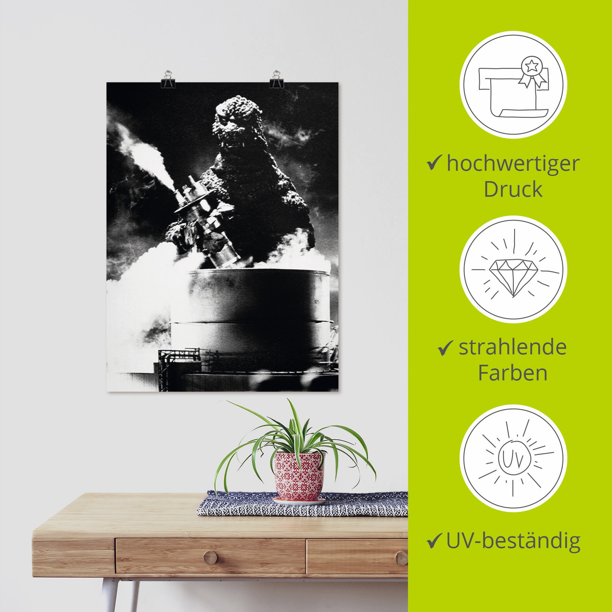 Artland Wandbild »Godzilla III« Film 1 Stk. tlg. als Leinwandbild, Poster in verschied. Größen