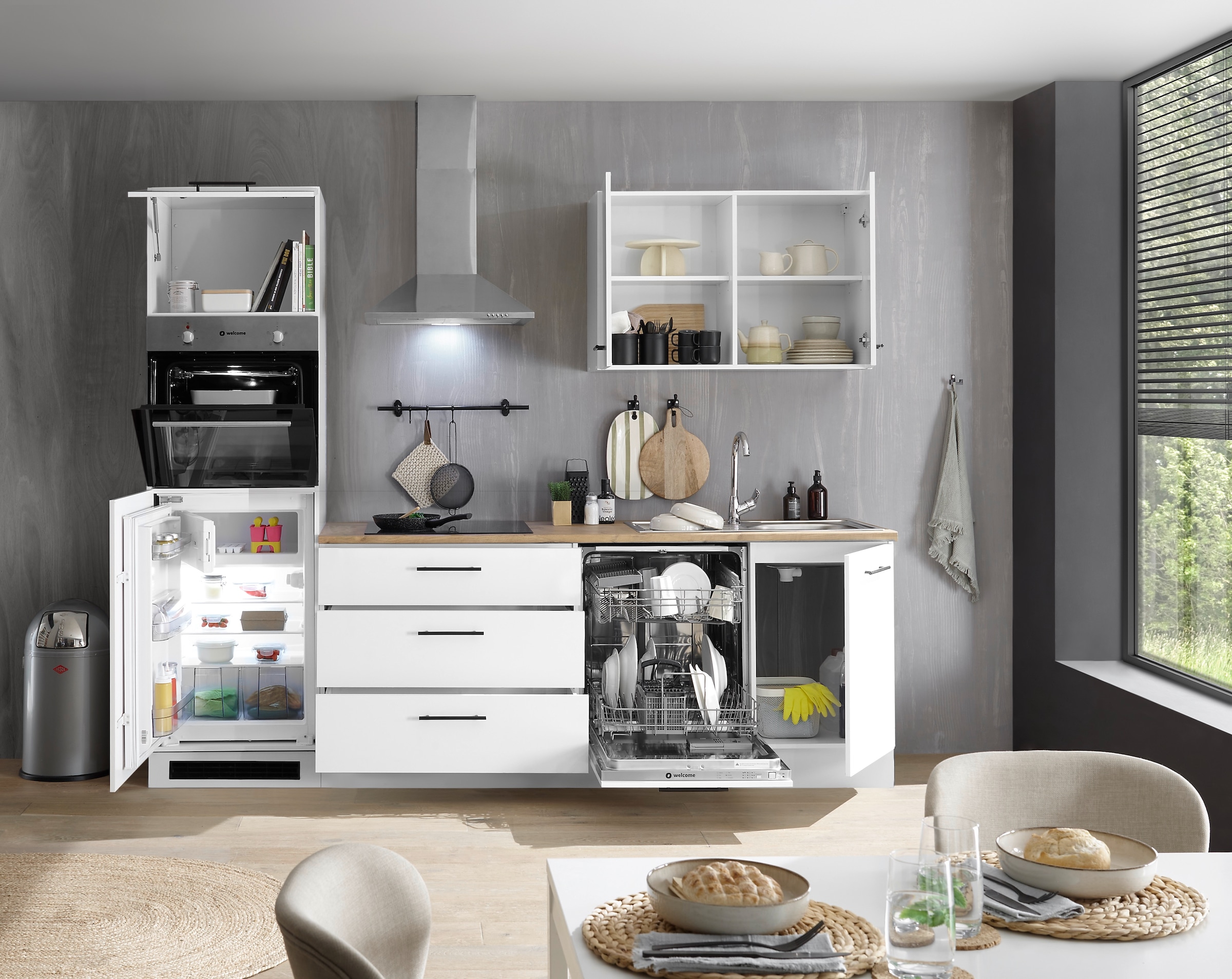 BASIC by Balculina Küchenzeile »Tirol B/H/T 250x212x60 cm« Breite 250 cm, wahlweise mit E-Geräten