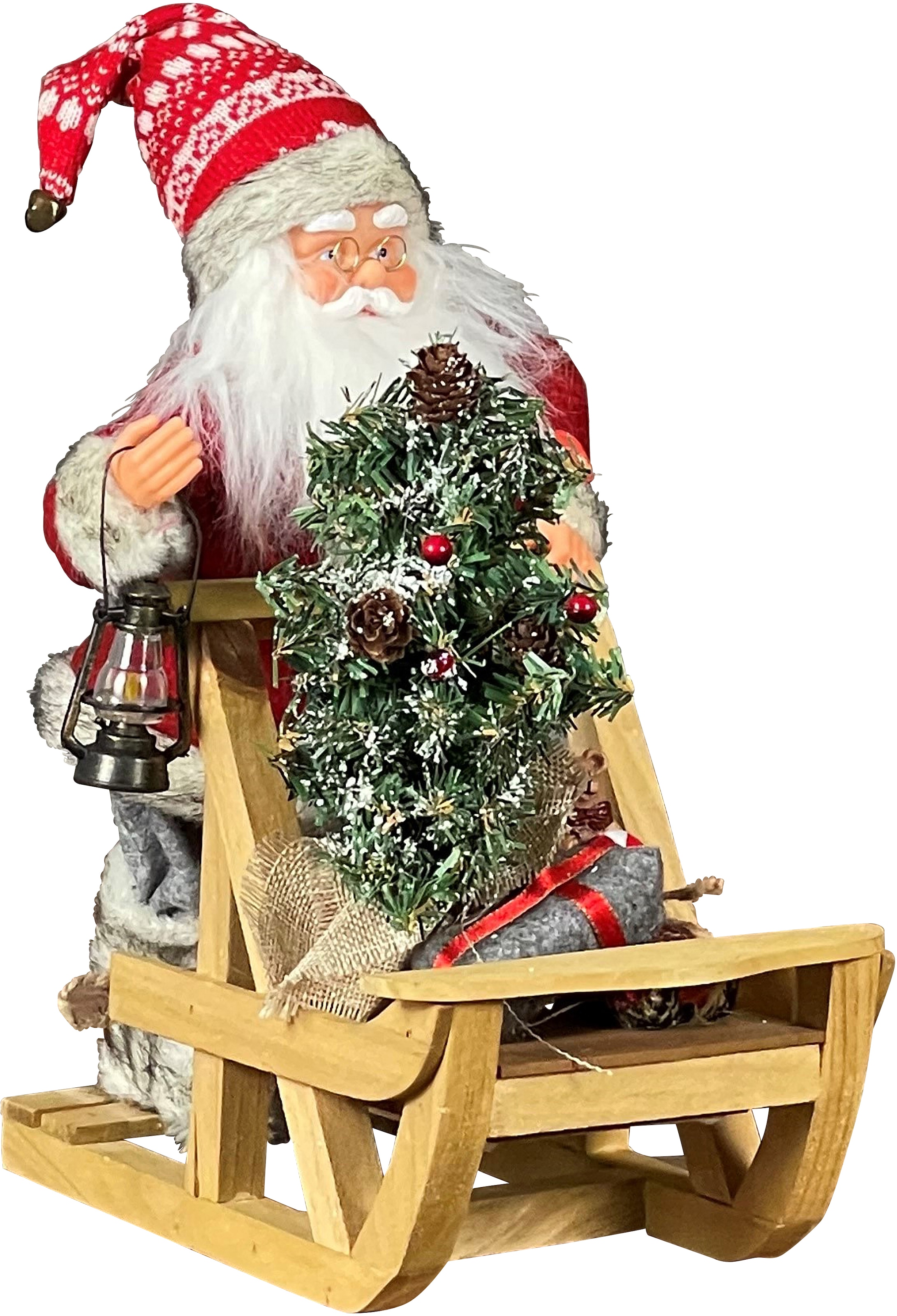 HOSSNER - Weihnachtsmann Schlitten«, ca. bestellen cm HOMECOLLECTION auf mit 32 »Weihnachtsdeko Höhe Rechnung