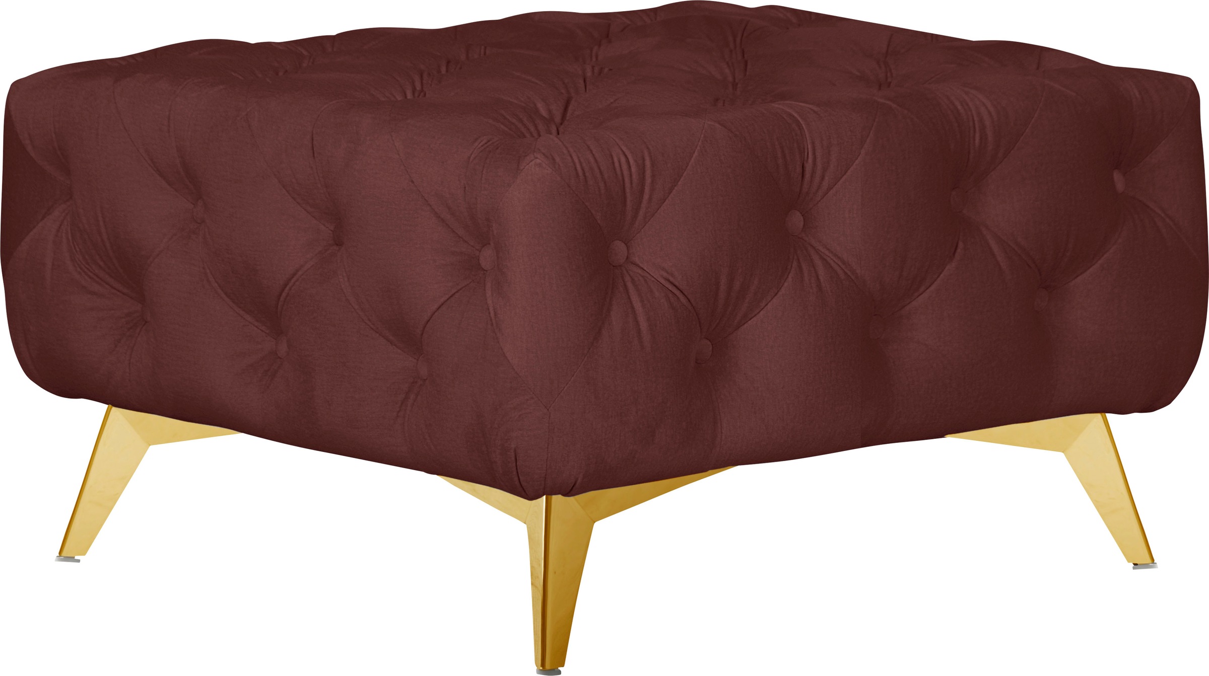 Leonique Polsterhocker »Amaury«, Chesterfield-Optik, Breite 80cm, Fußfarbe wählbar