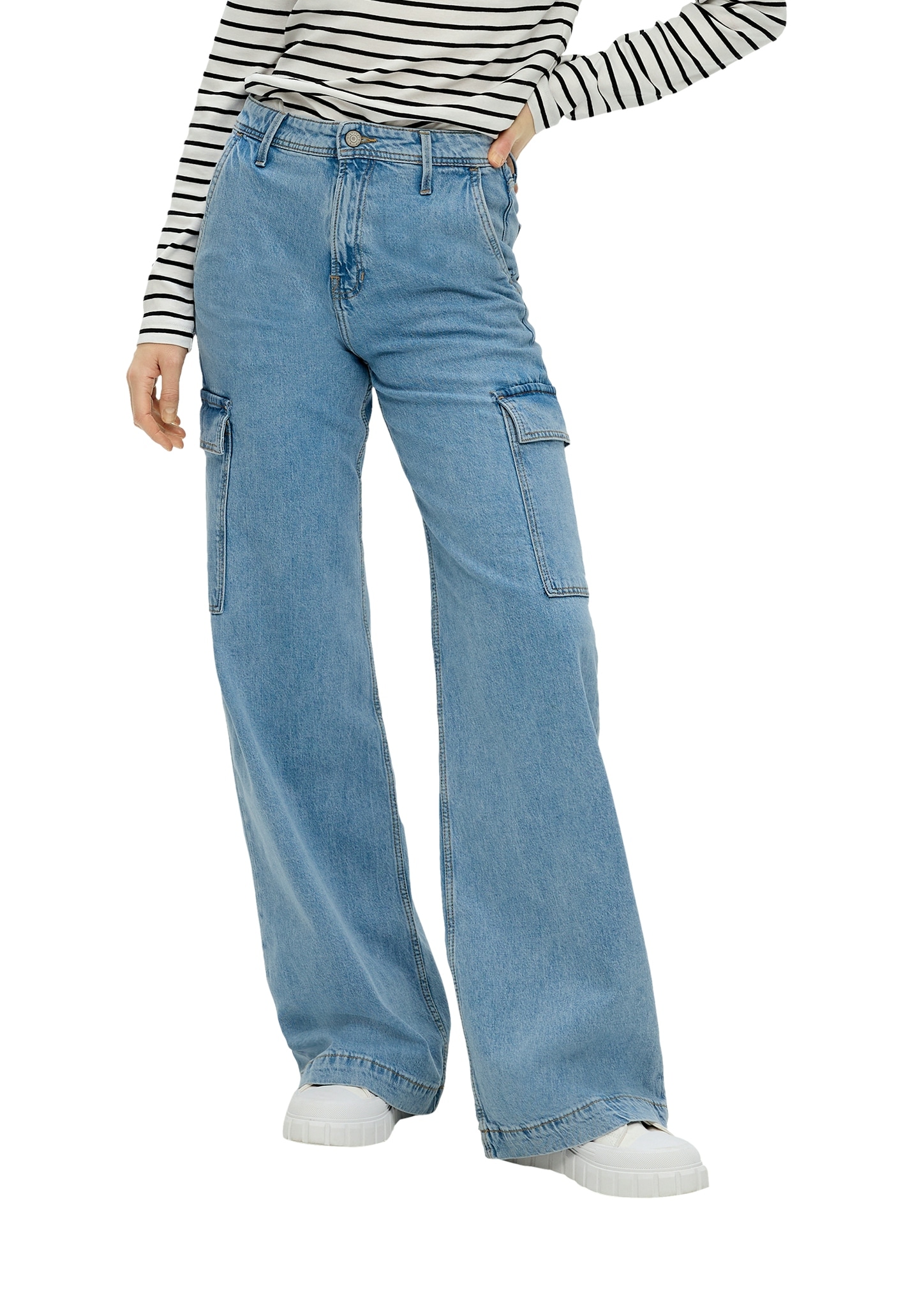 Weite Jeans, mit weitem Bein und hohem Bund