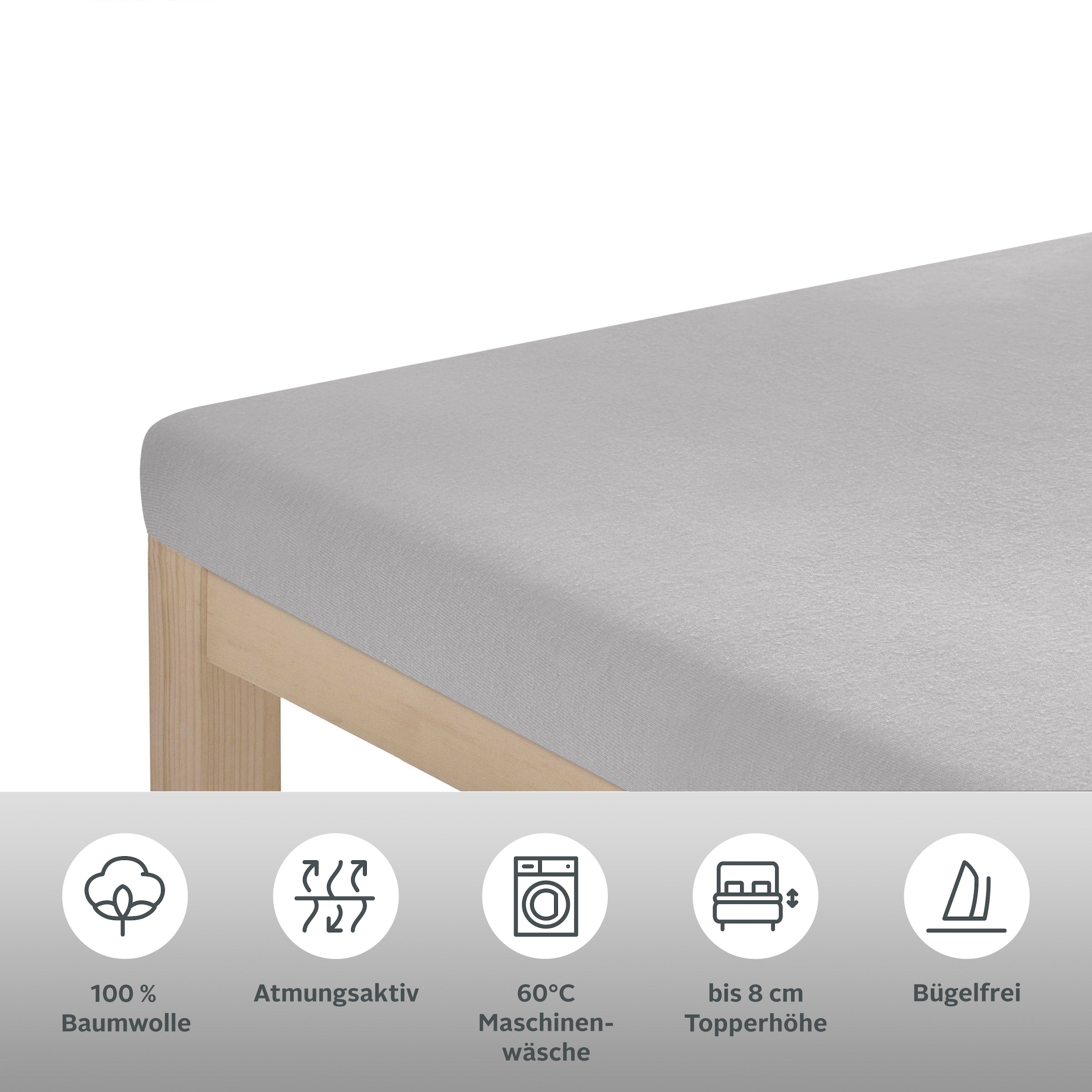 OTTO home Spannbettlaken »Physalis Topper COMFORT« bis 10 cm Höhe, Bettlaken, Laken, in Comfort & Premium Qualität