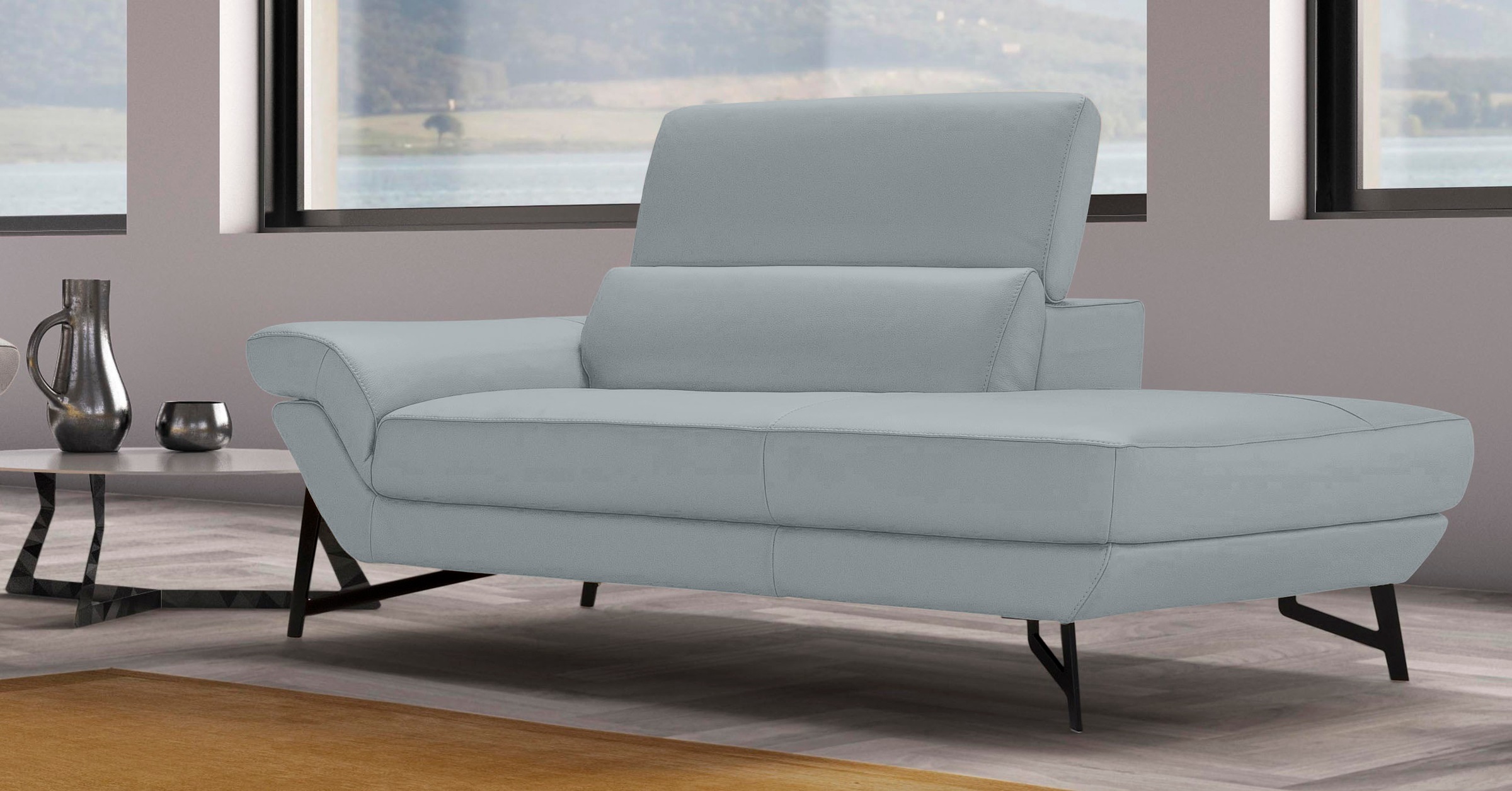 Egoitaliano Ottomane »Narcisa, Designsofa«, mit verstellbarer Kopfstütze, Solitärmöbel als Blickfang