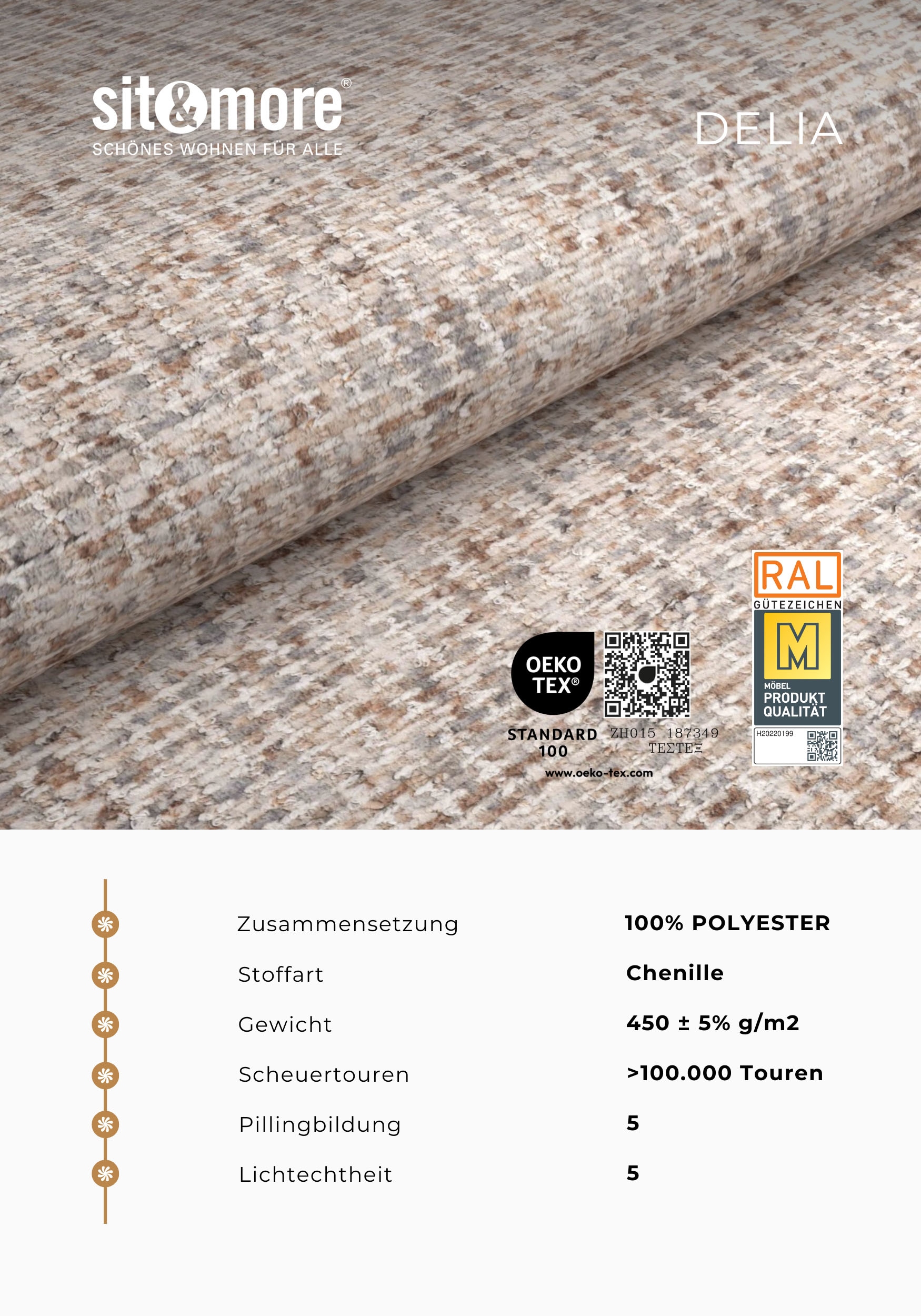 sit&more Polsterhocker »Concept« mit Buchefuß in drei Farben zur Auswahl