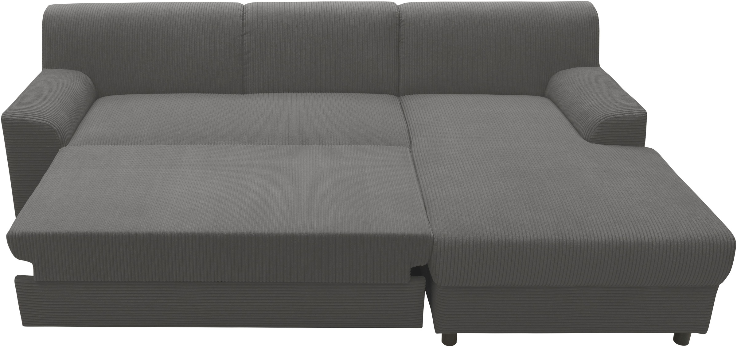 DOMO collection Ecksofa »Turah 2, L-Form, Cord oder Luxus-Microfaser, komfortabler Federkern«, B/T/H: 241/146/79 cm, incl. Zierkissen, wahlweise mit Bettfunktion