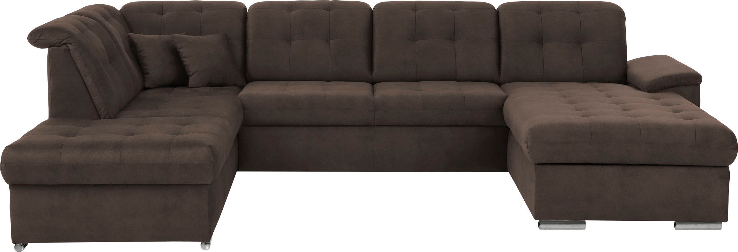 exxpo - sofa fashion Wohnlandschaft »Durango, aufwendige Sitz- und Rückenverarbeitung, bequem, U-Form«, inkl. Kopfteilverstellung, wahlweise mit Bettfunktion und Bettkasten