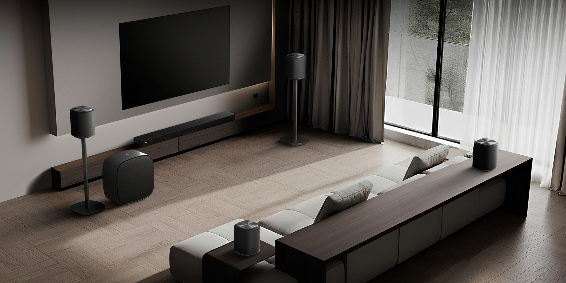 LG Soundbar »Sound Suite W7 Subwoofer« (WLAN (WiFi) App-Steuerung 220 W) Dolby Atmos FlexConnect-Technologie