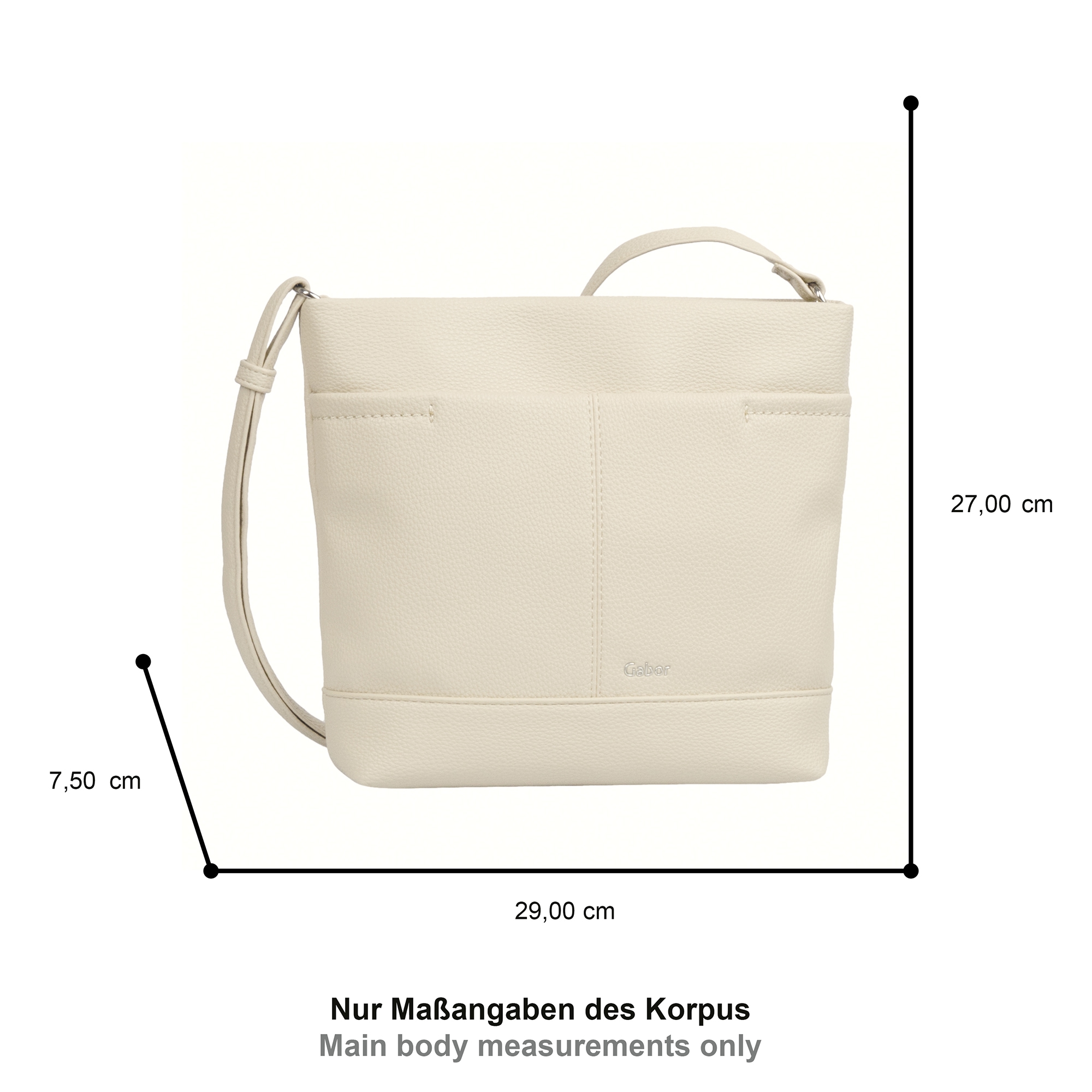 Gabor Umhängetasche »Lenea« aus leicht genarbtem Lederimitat mit dekorativen Ziernähten