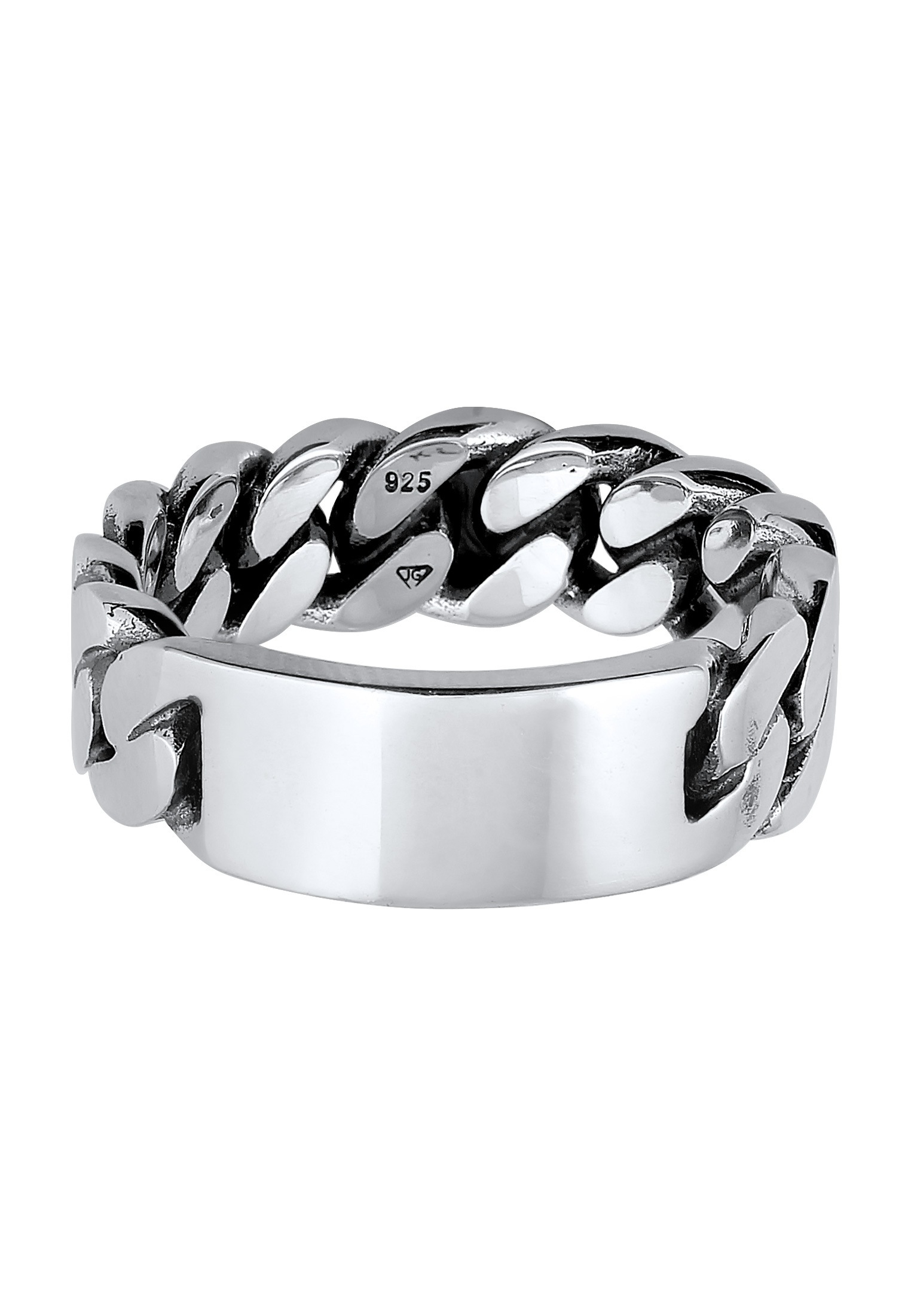 Kuzzoi Silberring »Ring Herren Siegelring Panzer Glieder Platte 925 Silber«