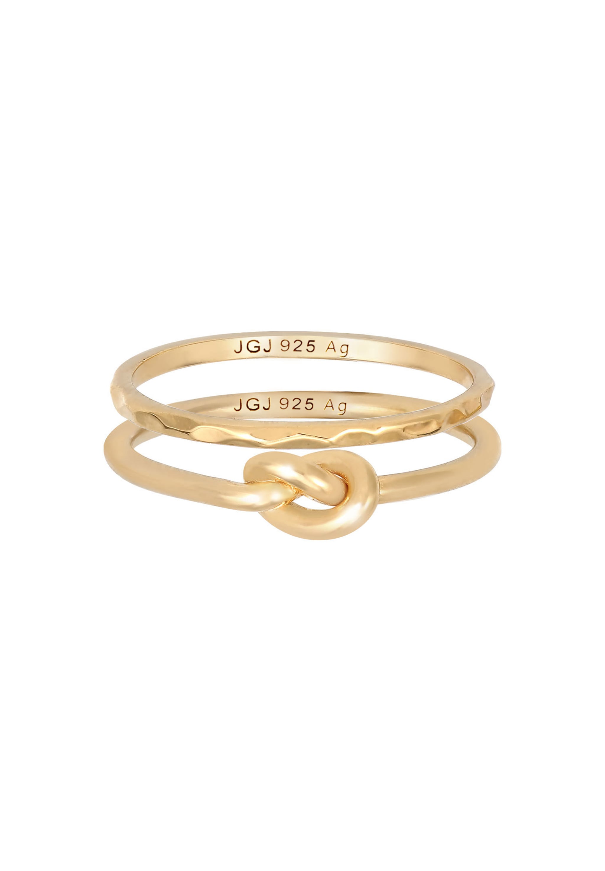 Elli Ring-Set »Ring Knoten Verknotet Trend Basic 2er Set 925 Silber«