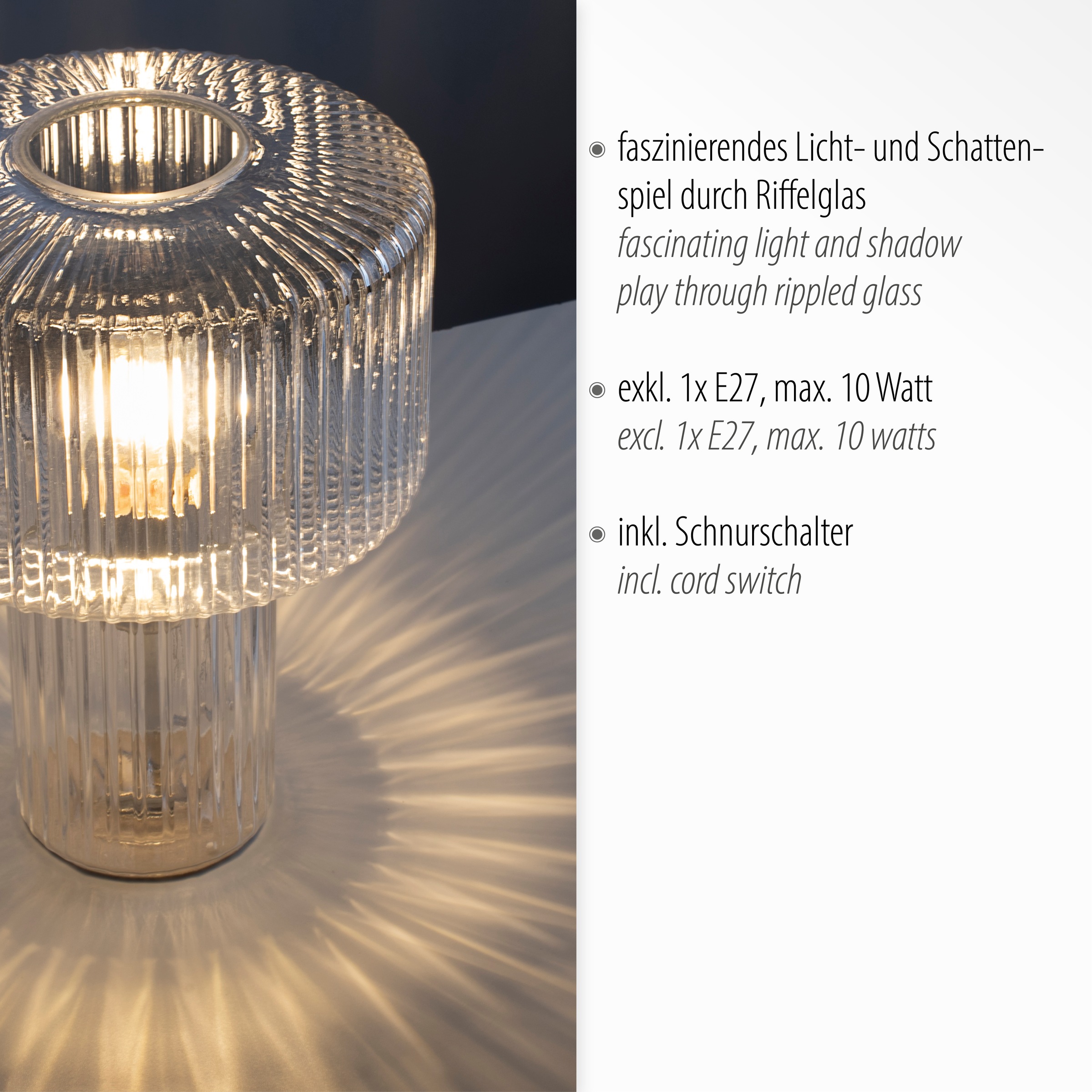 Paul Neuhaus Tischleuchte »FUNGUS«, 1 flammig, Leuchtmittel E27 | ohne Leuchtmittel, ExklusiveE27, Schalter, Schnurschalter