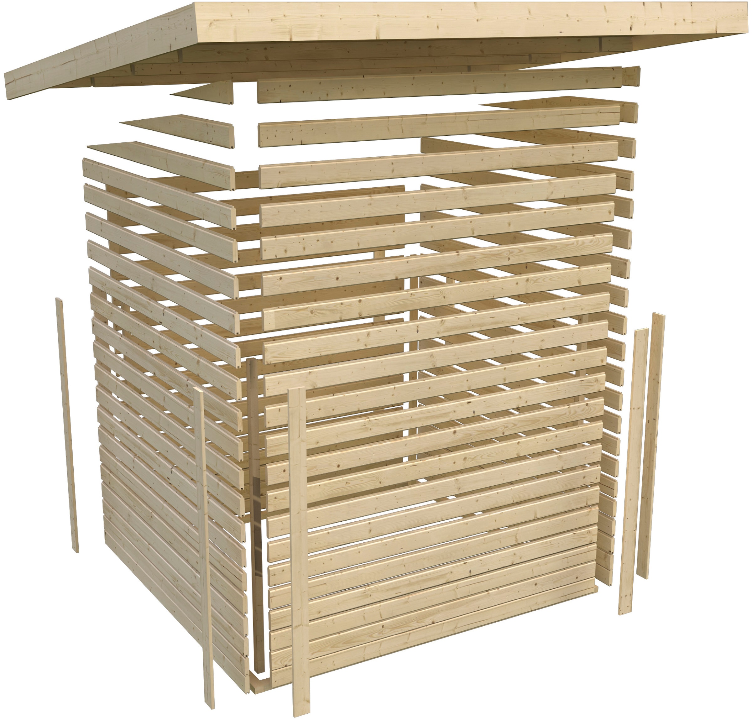 KONIFERA Gartenhaus »"Mittelsdorf 1" terragrau«, aus hochwertiger nordischer Fichte