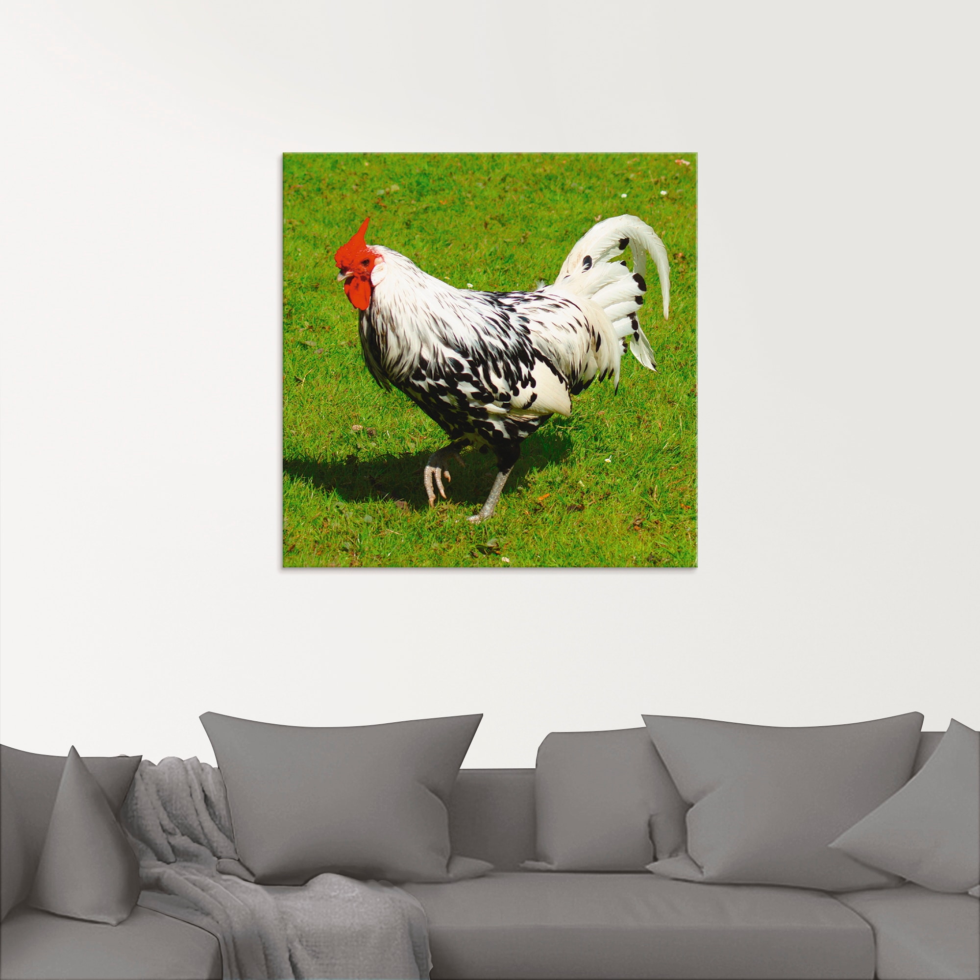 Artland Glasbild »Gepunktetes Huhn«, Vögel, (1 St.), in verschiedenen Größen