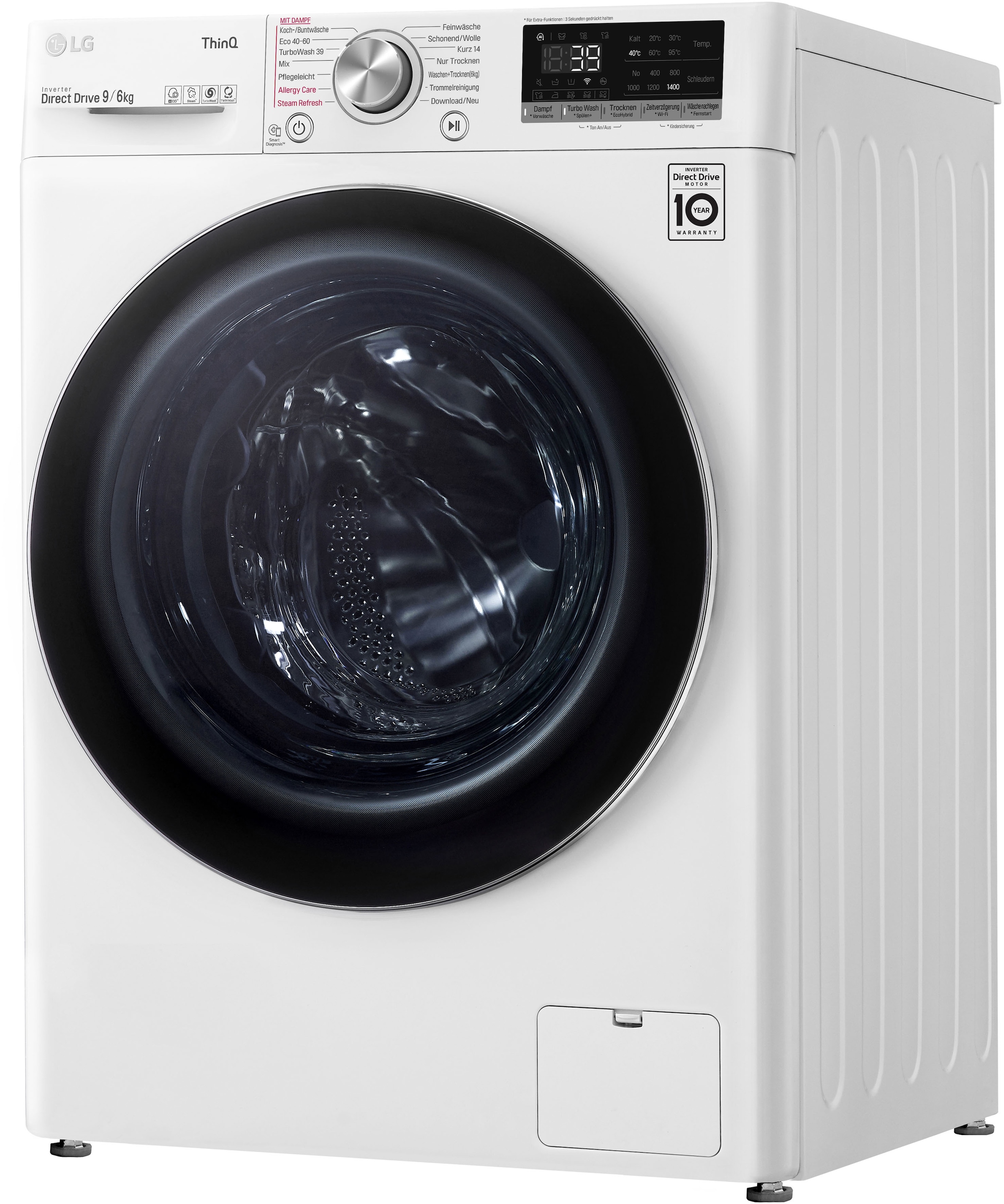 LG Waschtrockner »V7WD96H1A«, TurboWash® 3 nur XXL in - 39 Minuten Waschen Jahren mit Garantie