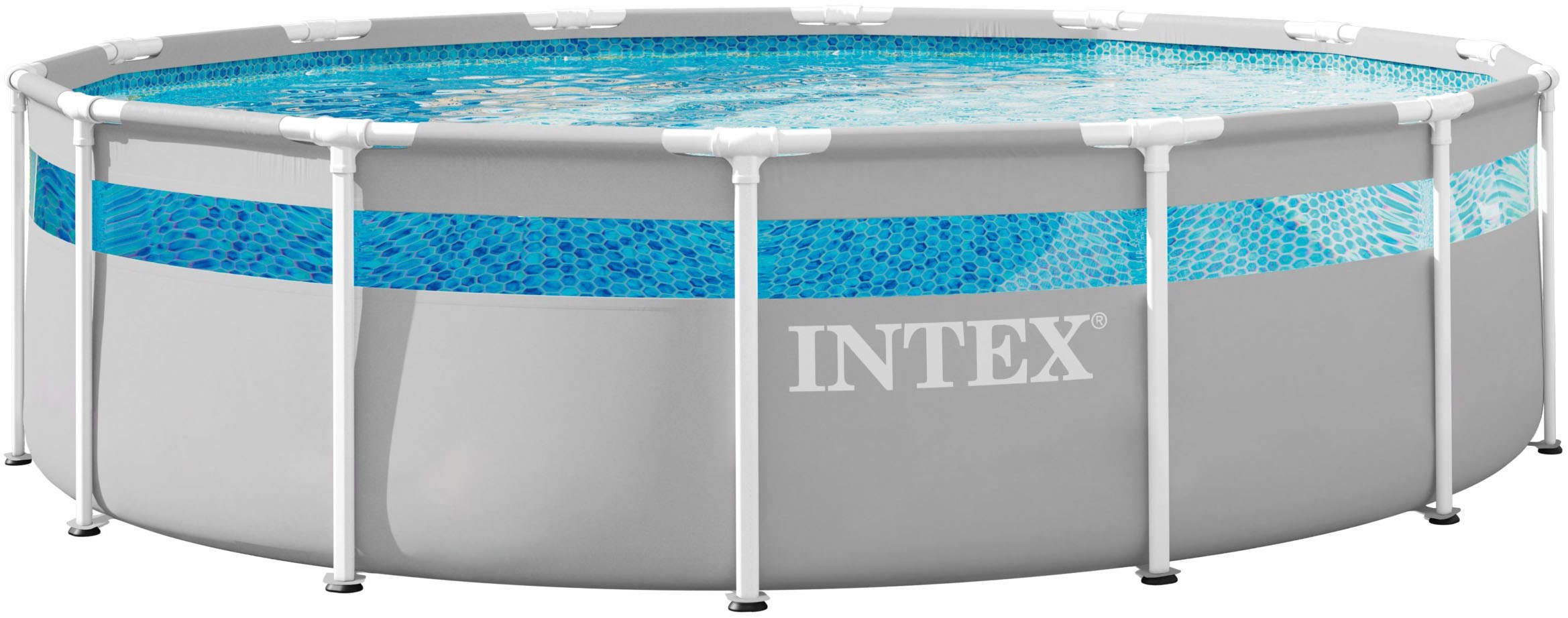 Intex Framepool »»Clearview Prism Frame™«« ØxH: 422x107 cm, massive Konstruktion aus pulverbeschichtetem Stahl