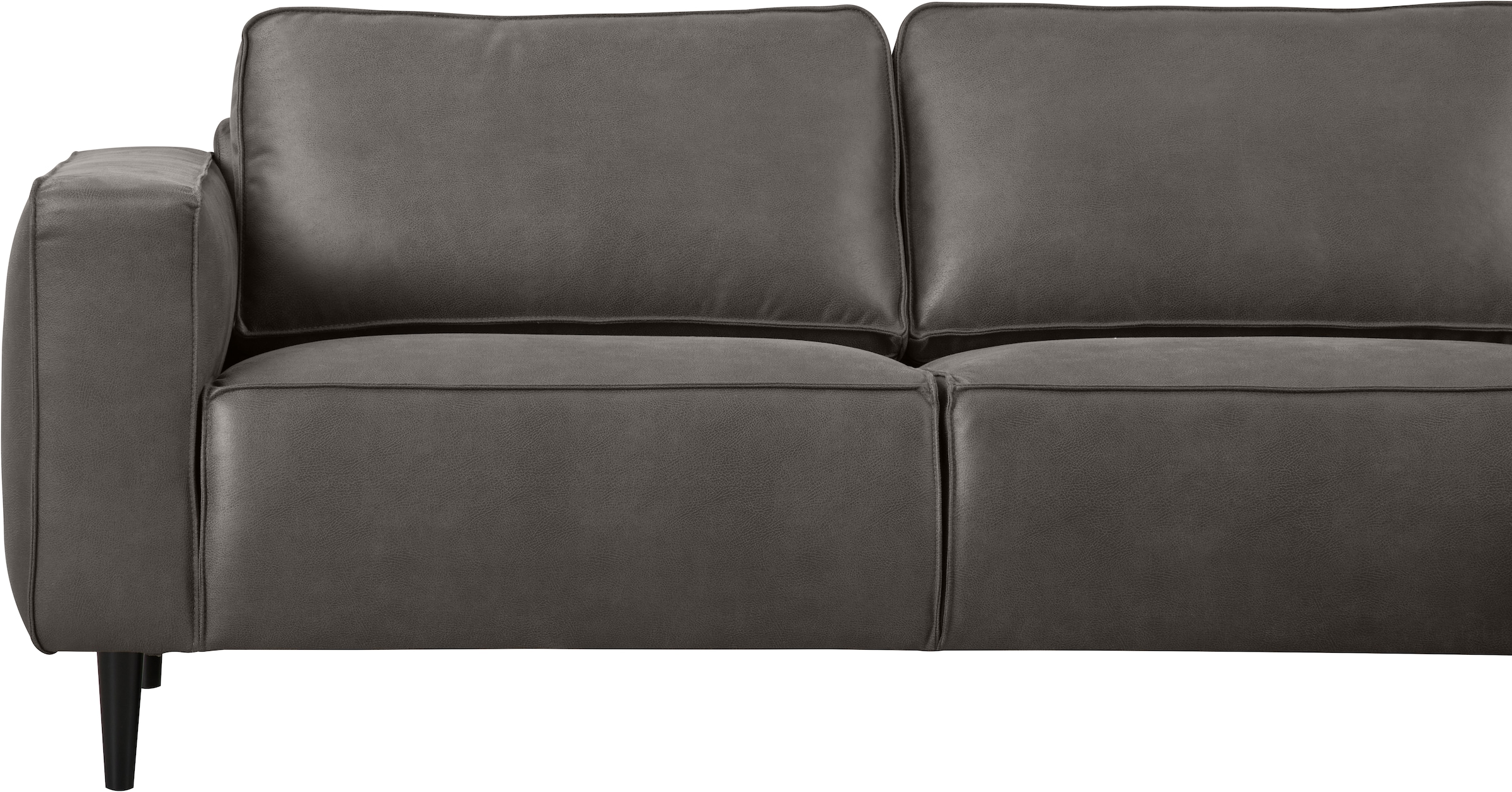 Places of Style Ecksofa »Fumone, Lederoptik oder Soft-Touch Chenille«, Breite 260, mit schwarzen Massivholzfüßen