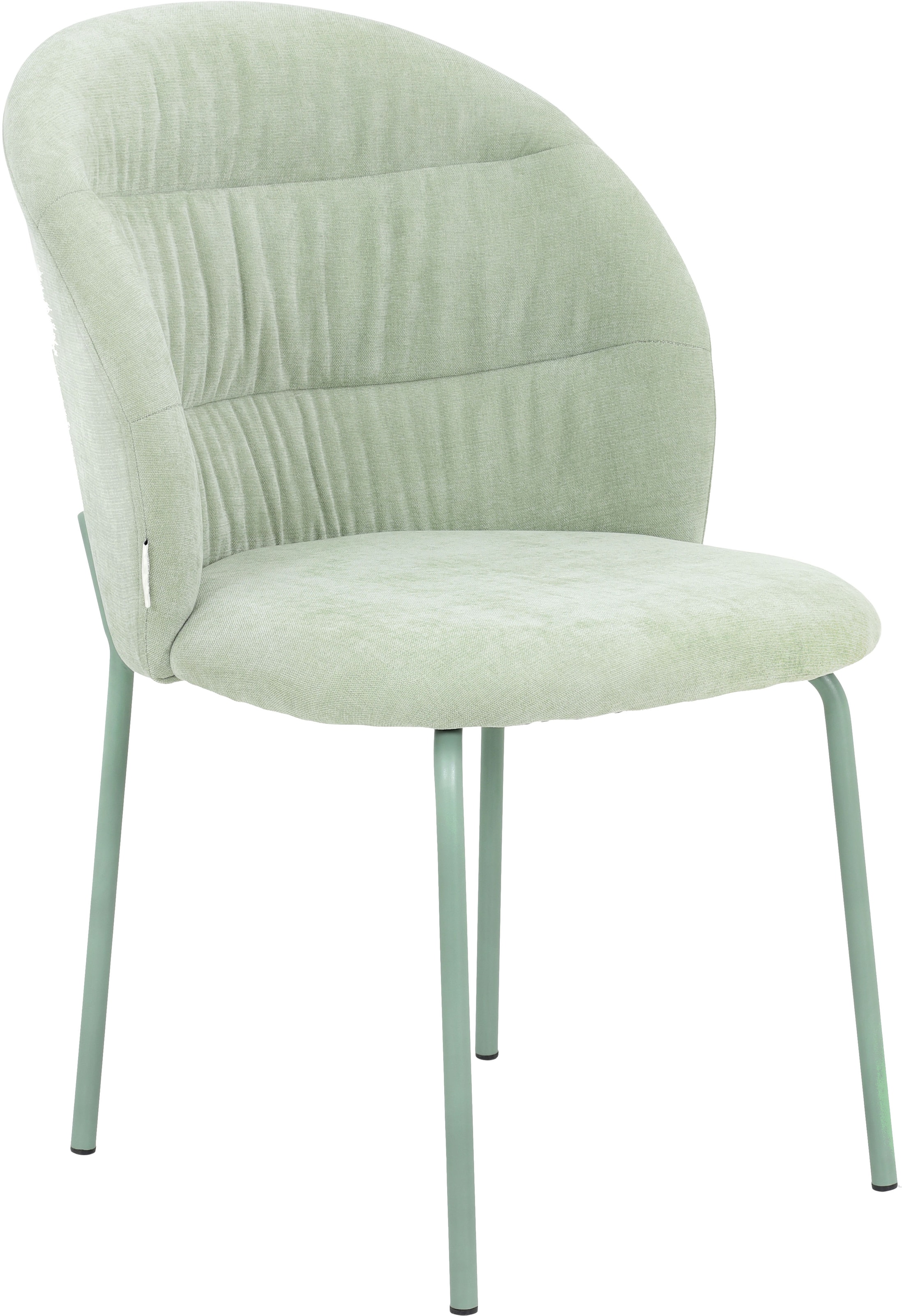TOM TAILOR HOME 4-Fußstuhl »LEAF CHAIR«, (Set), 2 St., Chenille, 4-Fußgestell, Raffung in der Rückenlehne