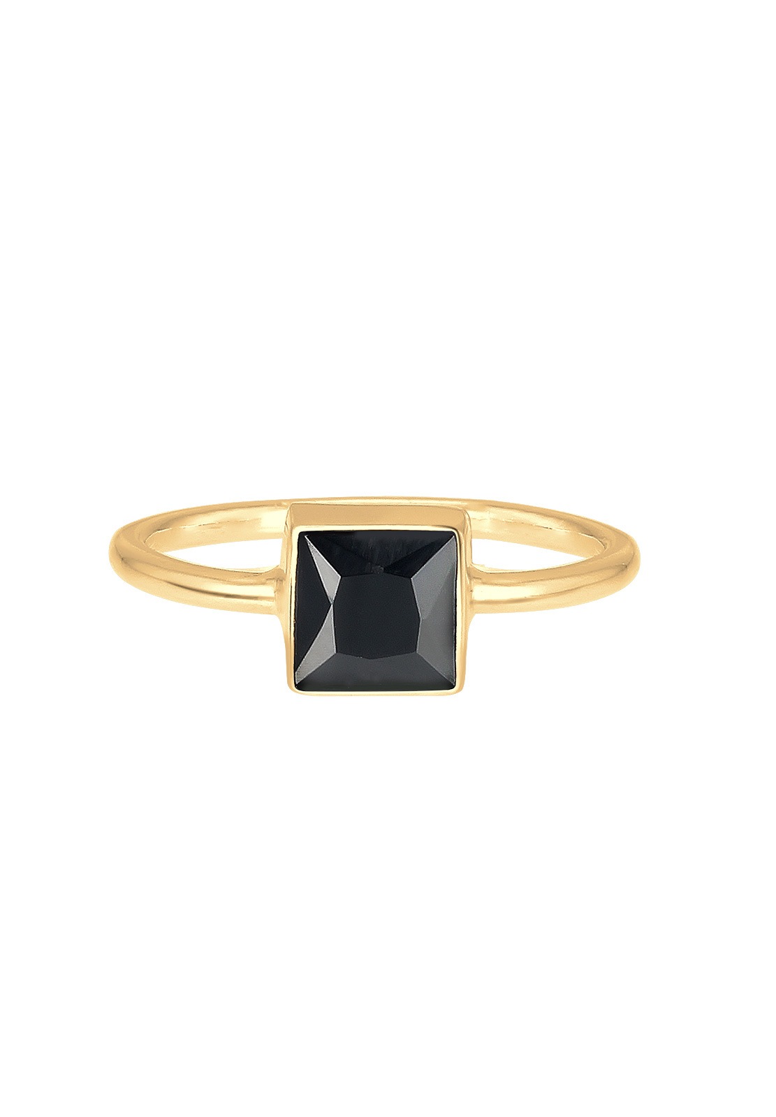 Elli Silberring »Ring Elli Ring Bandring Viereck Geo Zirkonia 925 Silber vergoldet«