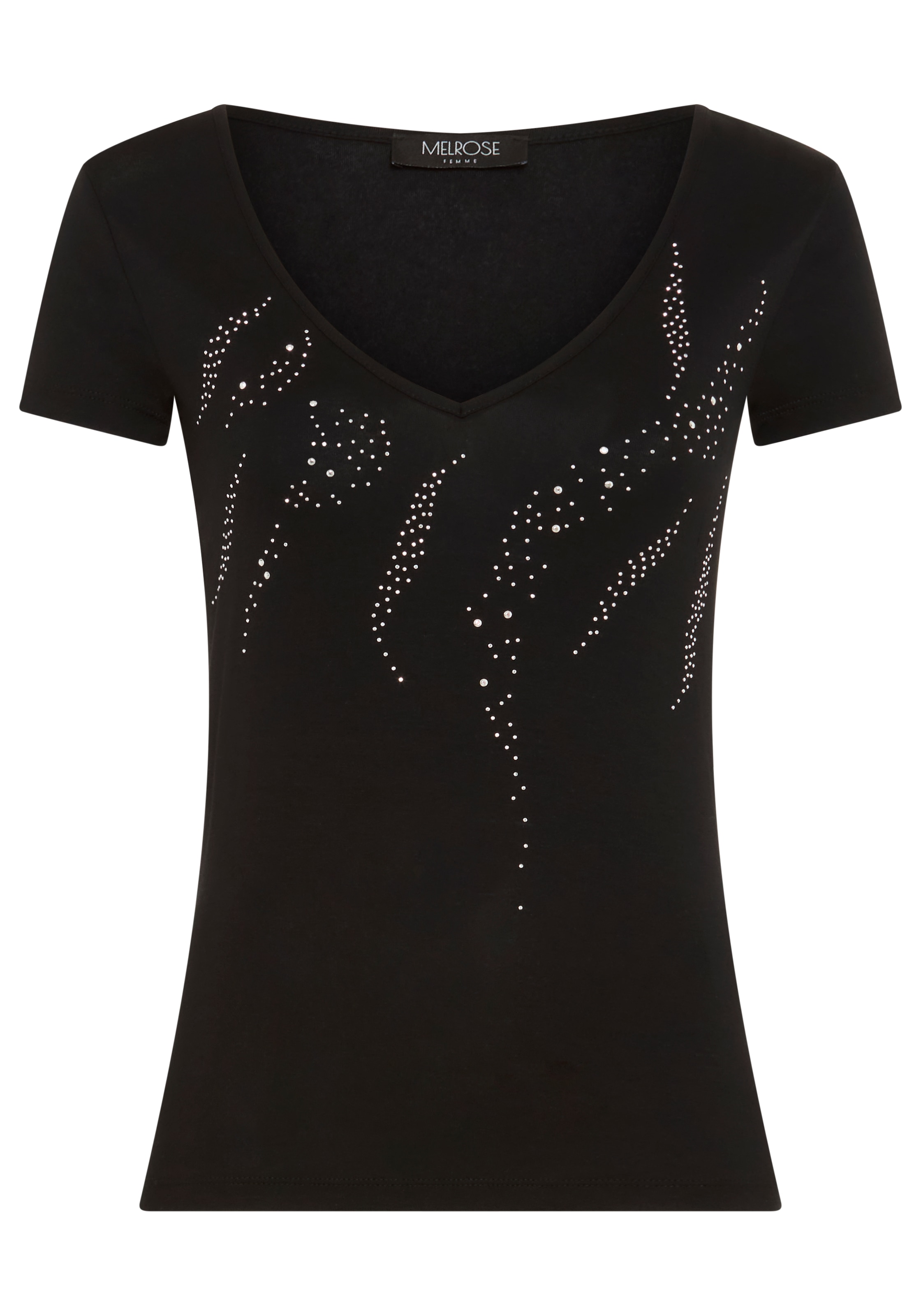 Melrose T-Shirt taillierte Passform, tiefer V-Ausschnitt, aus elastischem Jersey