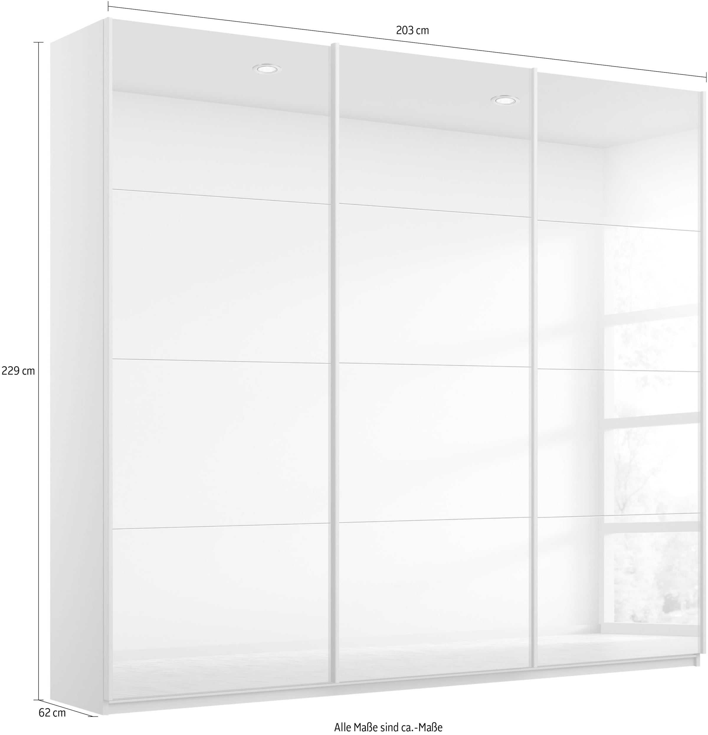 rauch Schwebetürenschrank »Kleiderschrank Schrank Garderobe ORACLE mit Spiegelfront«, inkl. Schubladen-Einsatz und extra Einlegeböden MADE IN GERMANY