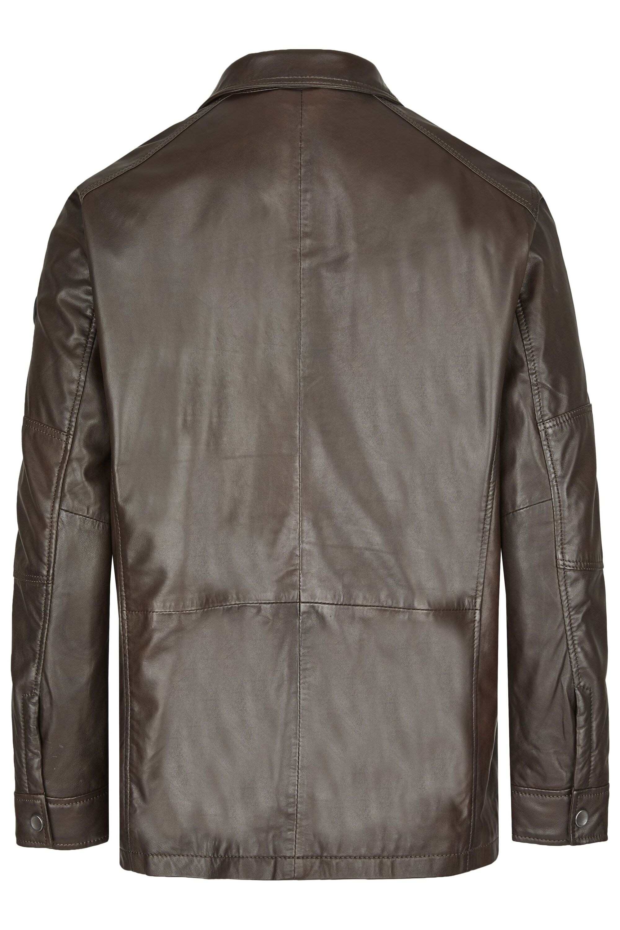 bugatti Lederjacke »BUDAVID« ohne Kapuze mit Pattentaschen und Abdeckleiste