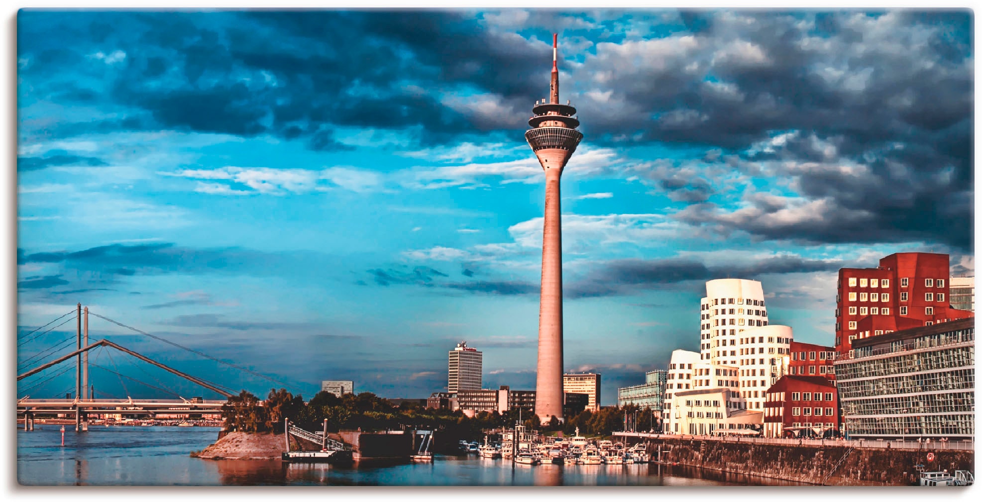 Artland Leinwandbild »Düsseldorf Skyline I«, Deutschland, (1 St.), auf Keilrahmen gespannt