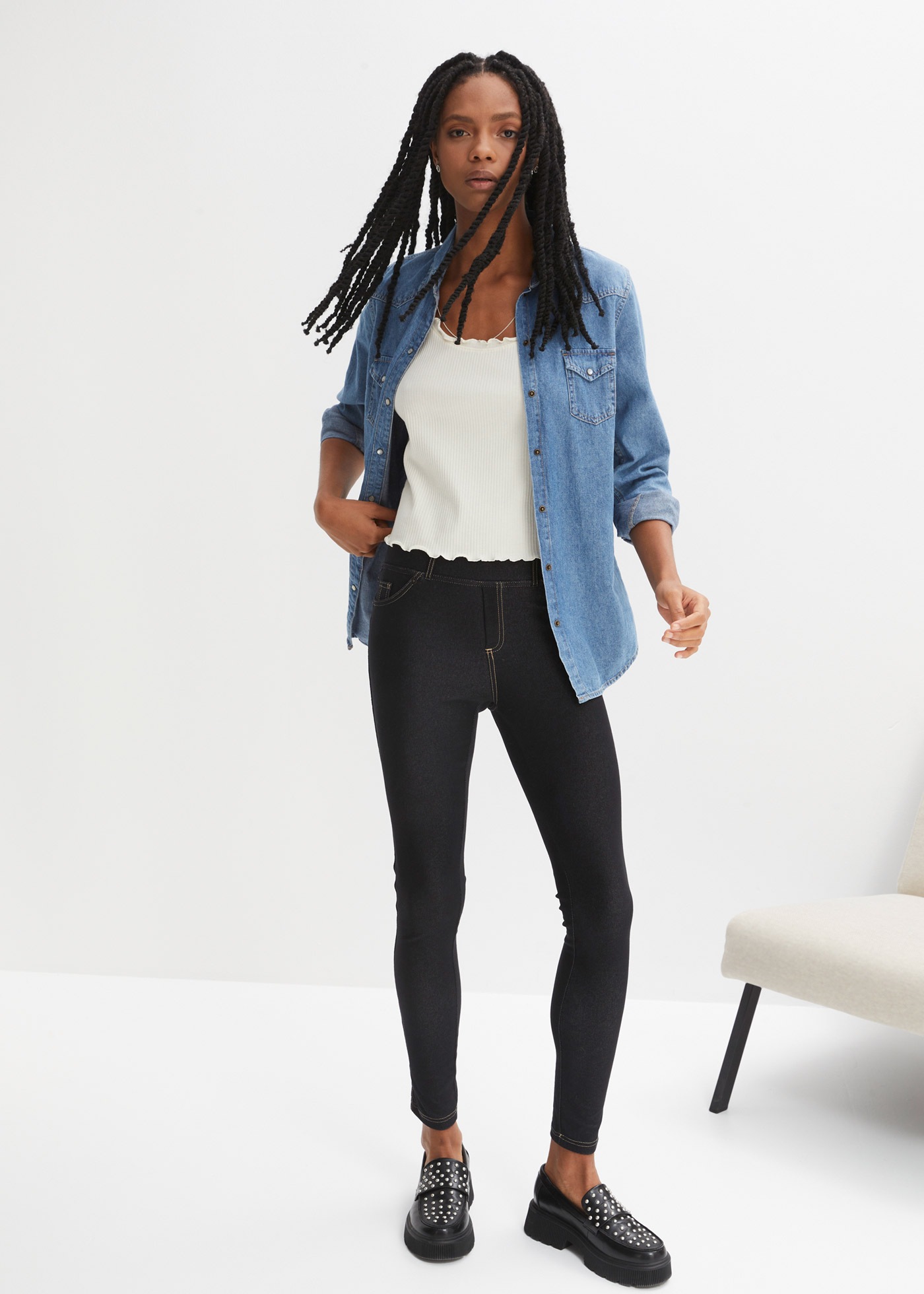 bonprix Leggings  Skinny Fit, mit Eingrifftaschen und Gesäßtaschen, mit Gummizug