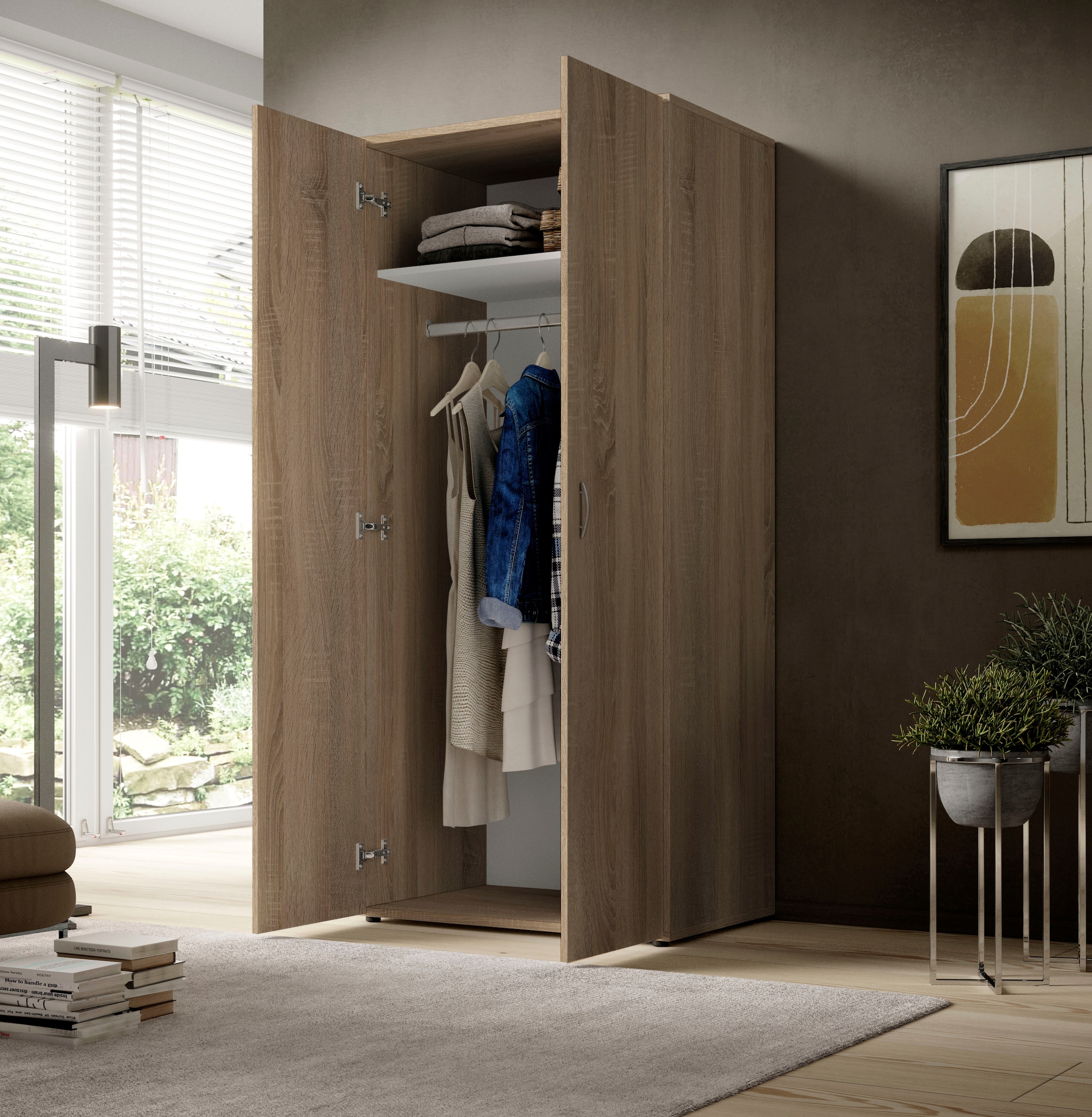 Schlafkontor Drehtürenschrank »Base Kleiderschrank Garderobe Hochschrank«, Bega Schrank Bestseller Dauertiefpreis in 3 Breiten und 2 Farben