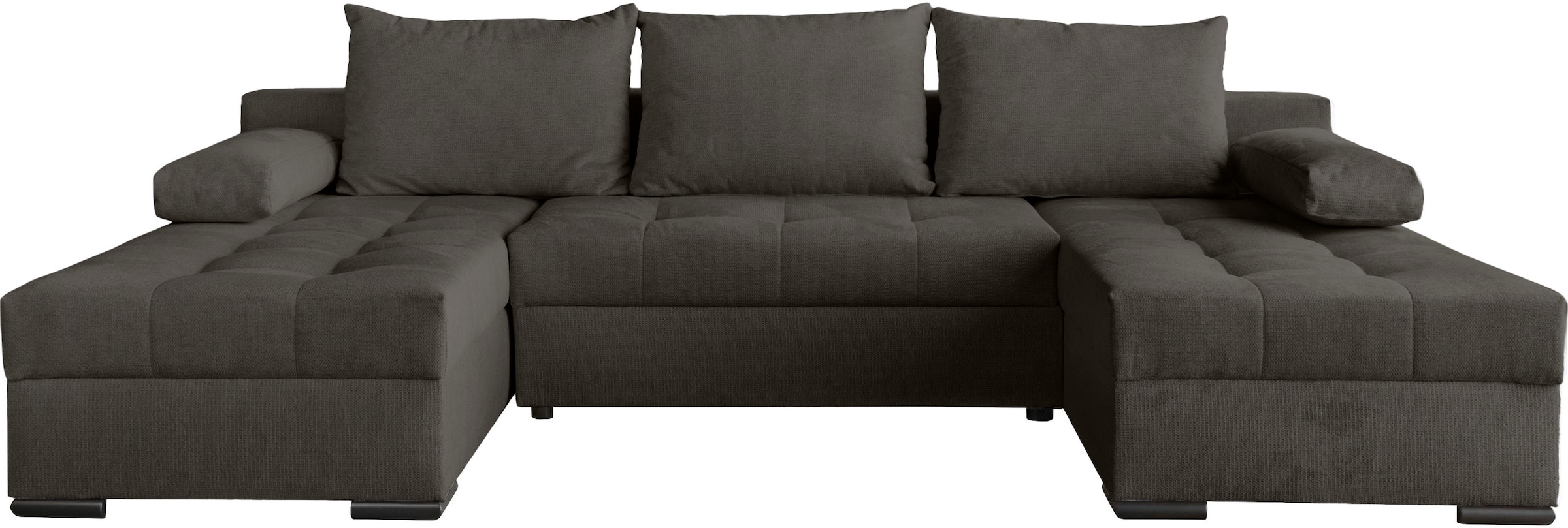 OTTO home Wohnlandschaft »Home System U-Form, von B: 269-352 cm wählbar, 6 Varianten zur Auswahl« mit Bettfunktion, Bettkasten & Zierkissen, Federkern