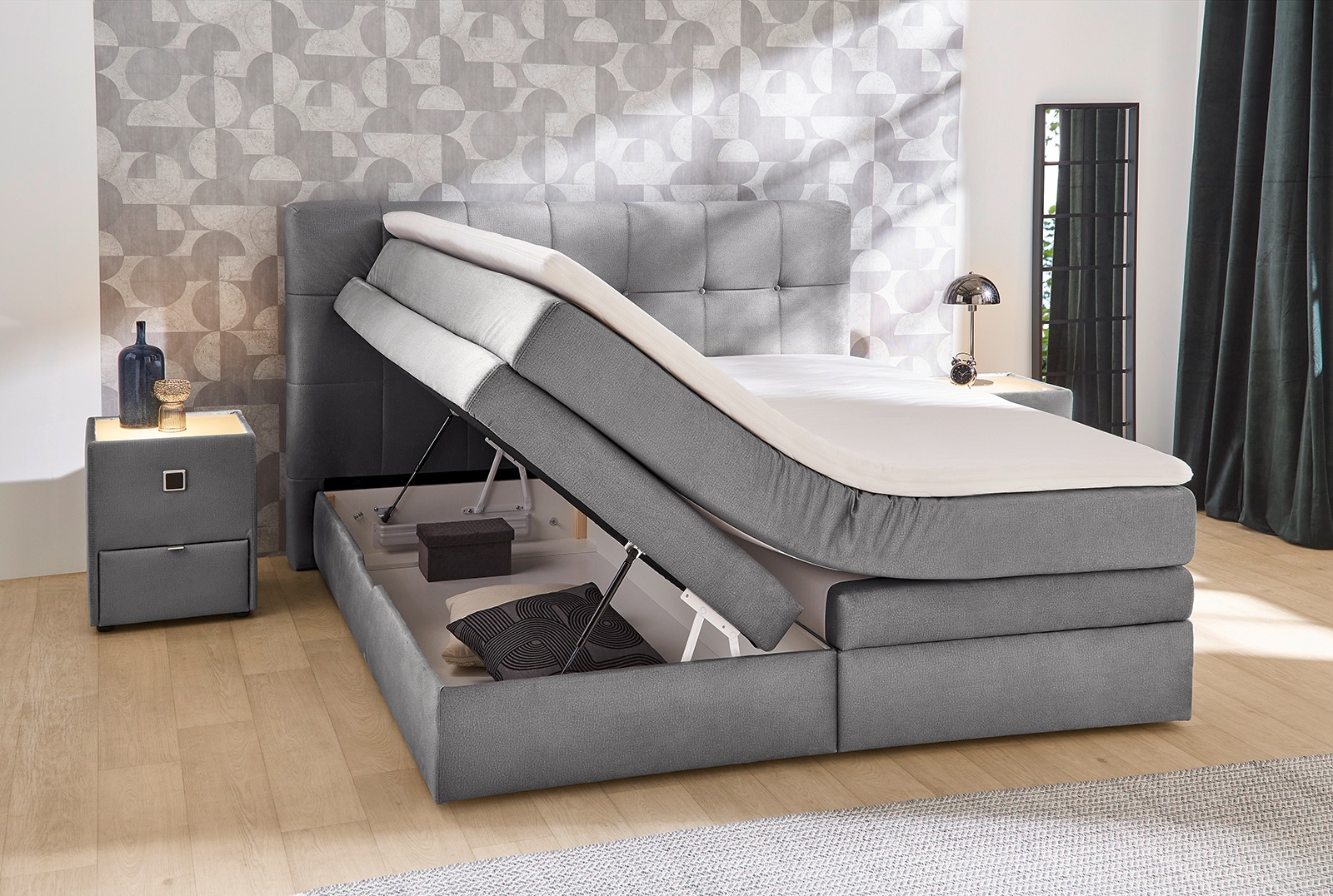 Jockenhöfer Gruppe Boxspringbett »Amy«, mit Bettkasten und Kaltschaum-Topper, erhältlich in 140 & 180cm Breite