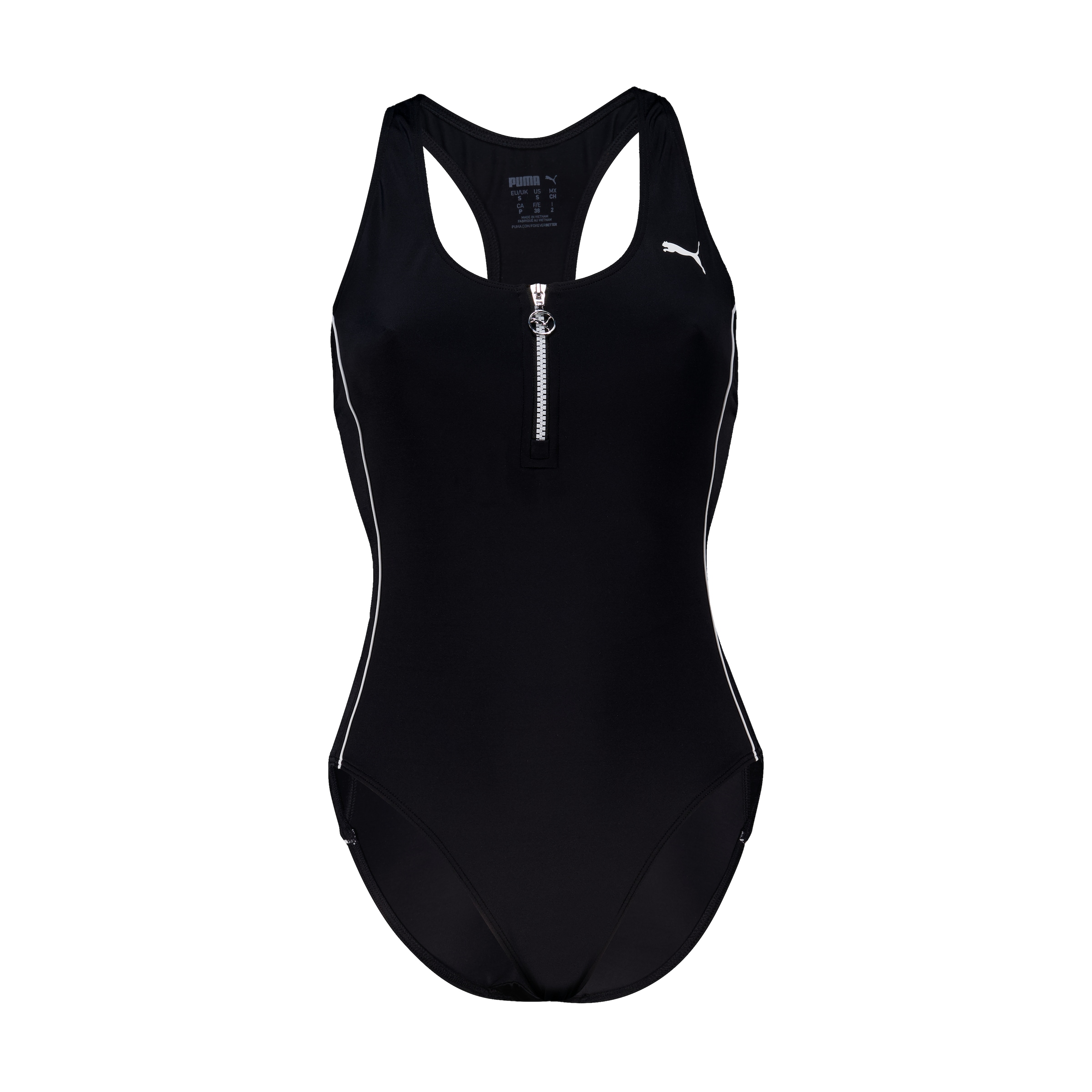 PUMA Badeanzug »PUMA SWIM WOMEN T7 SWIMSUIT« mit tiefem Rundhalsausschnitt und Reißverschluss