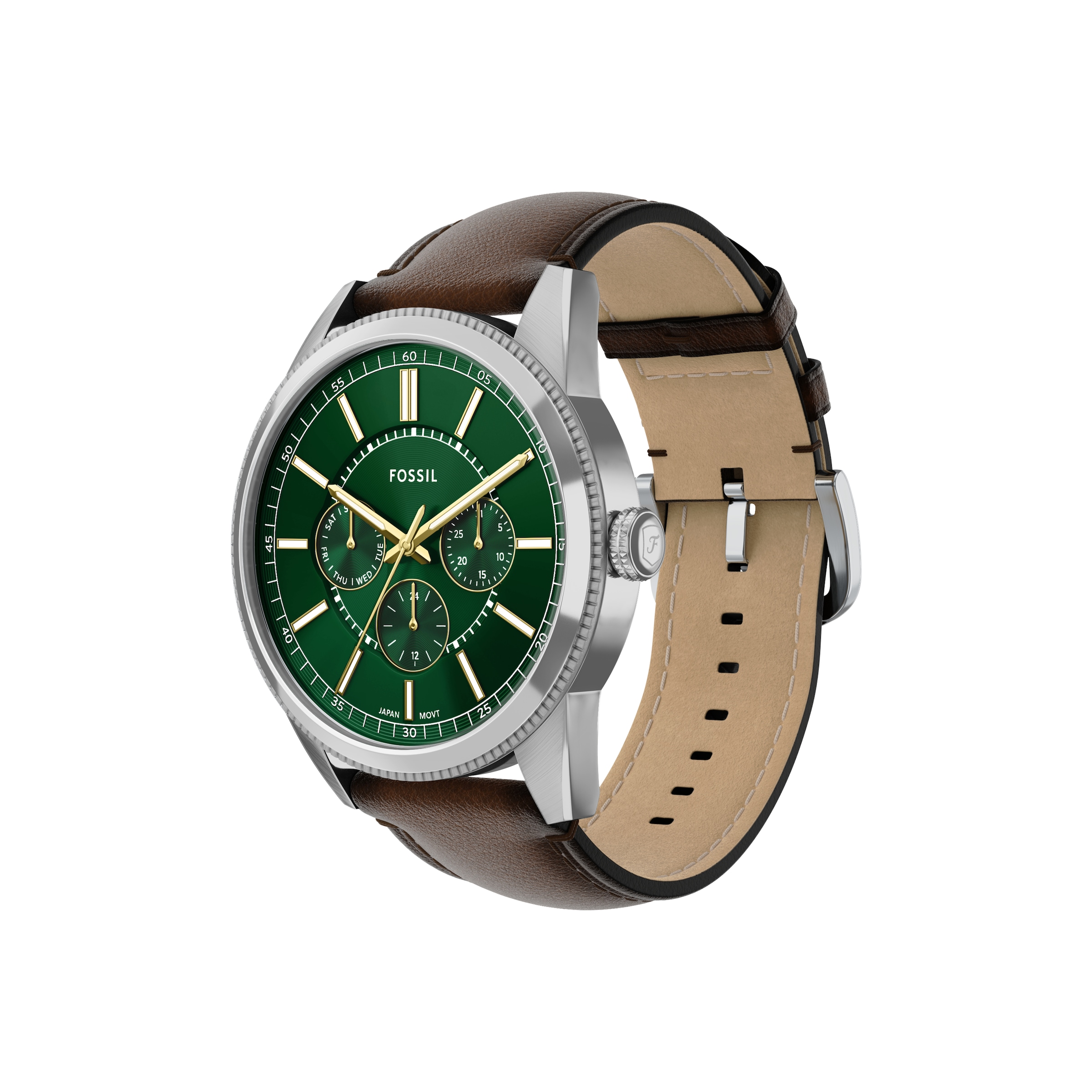 Fossil Quarzuhr »PEARSON«, Armbanduhr, Herrenuhr, Lederarmband, analog, Tag, Wochentag