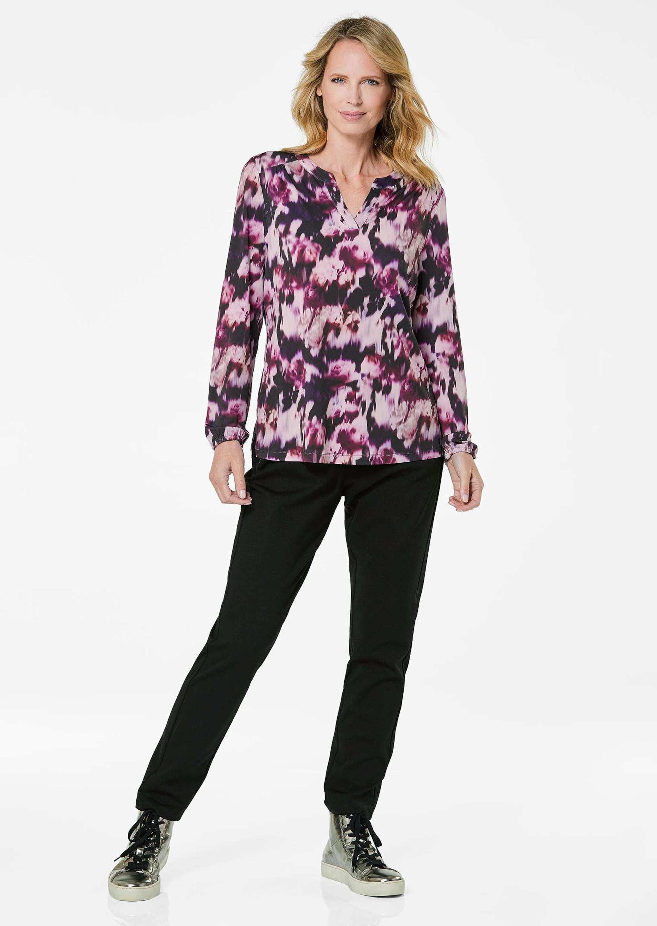 GOLDNER Kurzarmbluse »Elegantes Blusenshirt mit V-Ausschnitt«