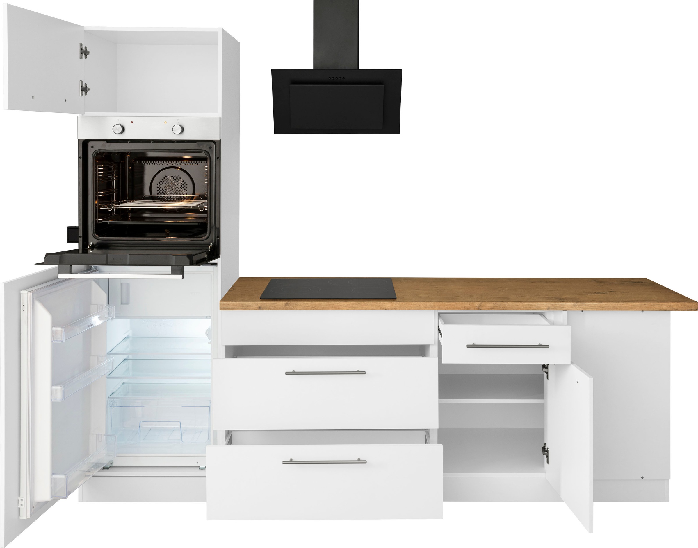 wiho Küchen Winkelküche »Unna«, mit E-Geräten, Stellbreite bestellen cm 260 x 220 auf Raten