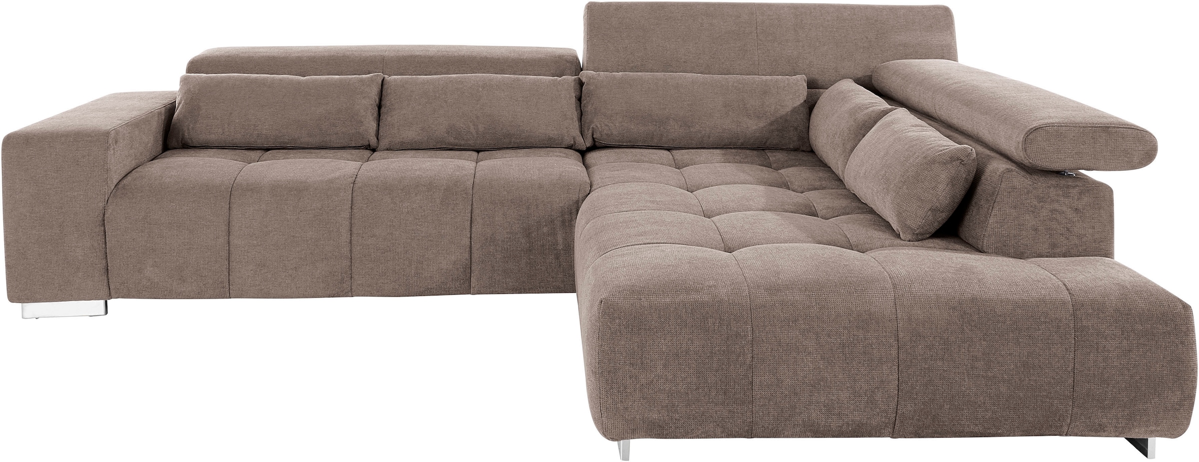 COTTA Ecksofa »Orion L-Form«, mit Kopfteilverstellung & 5 Nierenkissen