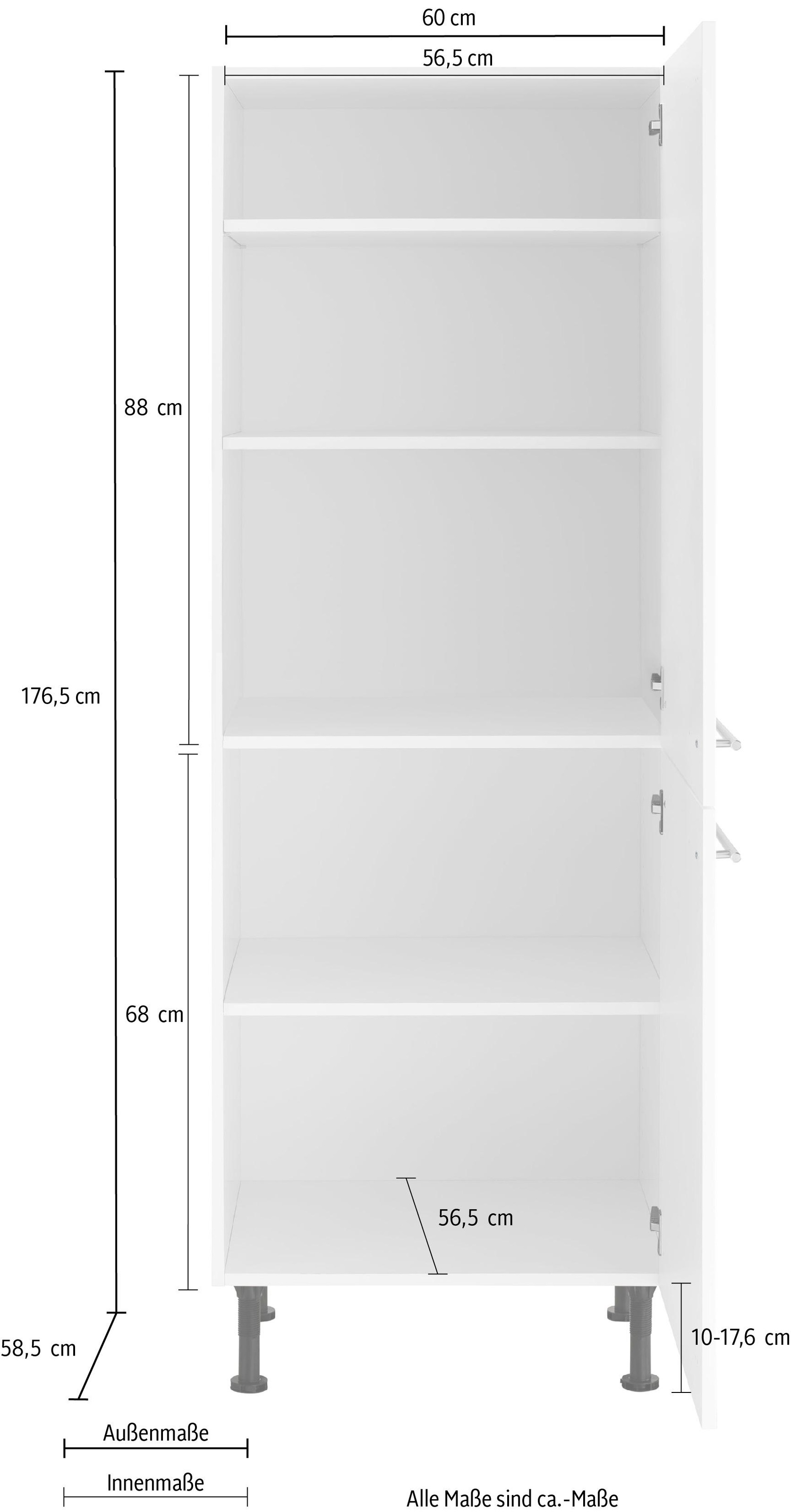 hoch, cm »Bern«, mit OPTIFIT höhenverstellbaren breit, 60 cm Rechnung Stellfüßen kaufen Hochschrank 176 auf
