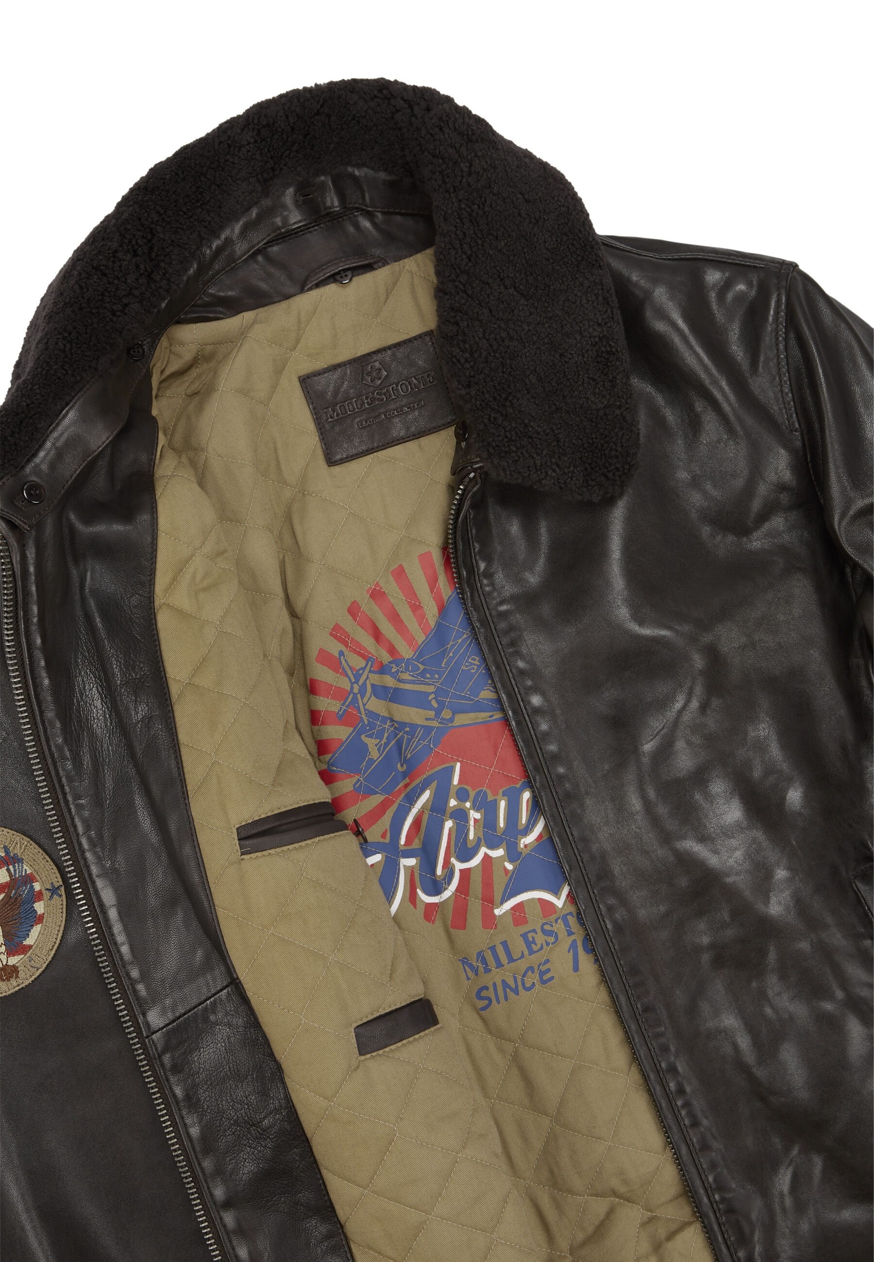 Milestone Bomberjacke »Milestone Jacke MSTom« ohne Kapuze mit „Aviator Print“