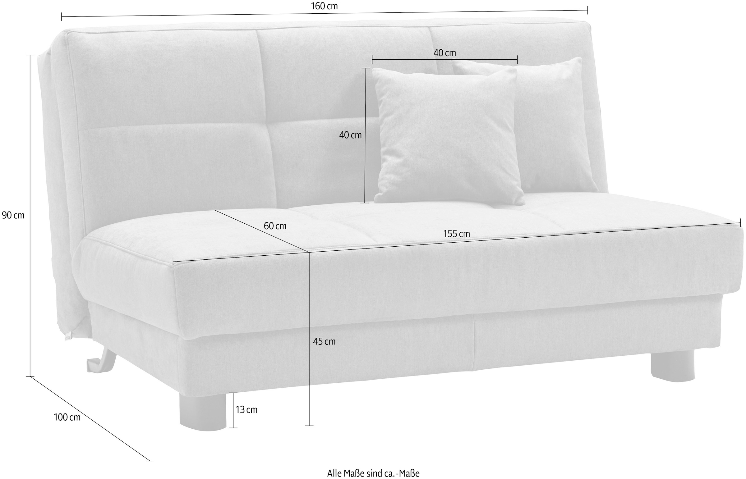 ell + ell Schlafsofa »Tilda«, Breite 160 cm, inkl. 2 Zierkissen