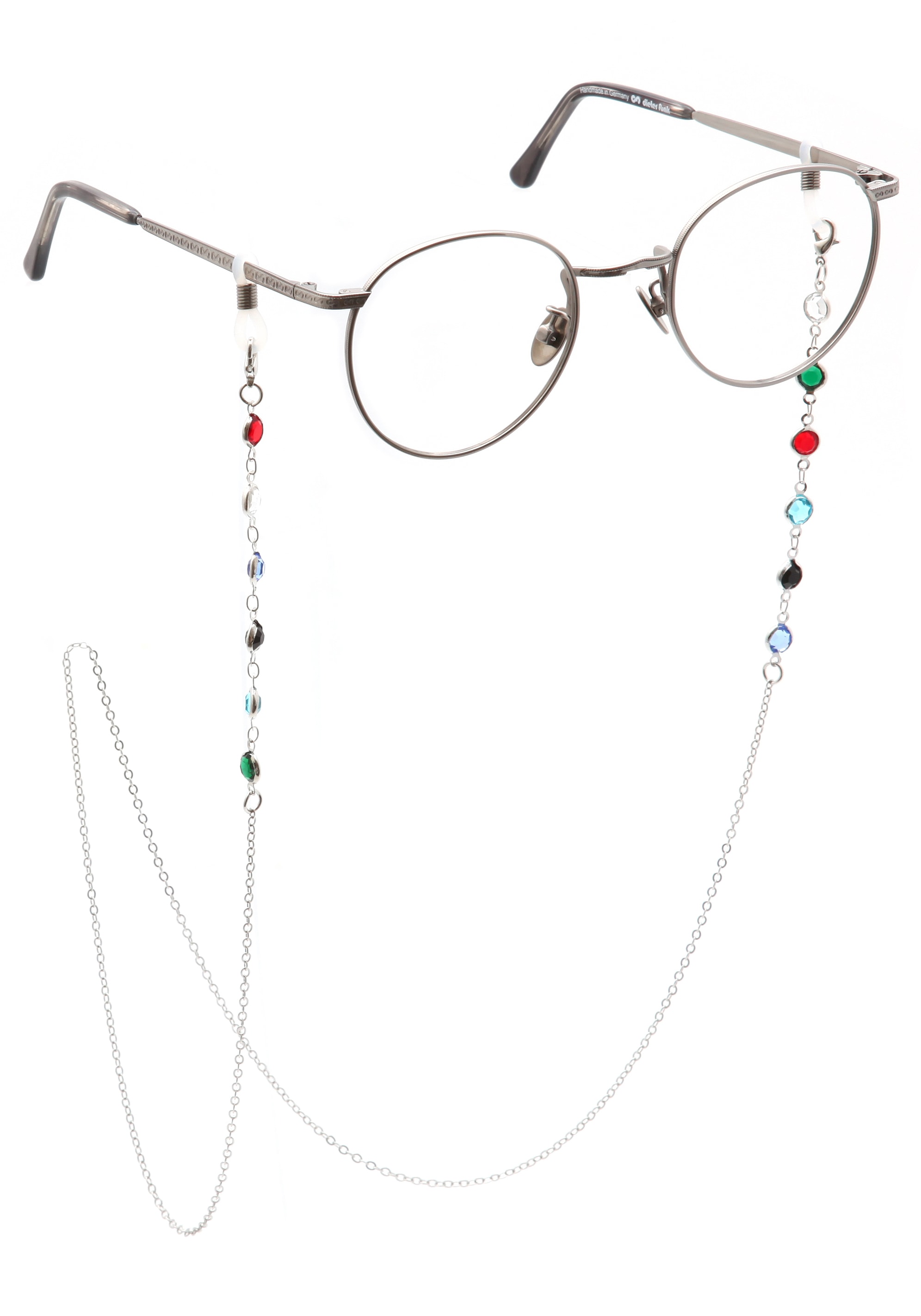 Firetti Brillenkette »mit bunten Details, rhodiniert«, mit Glassteinen