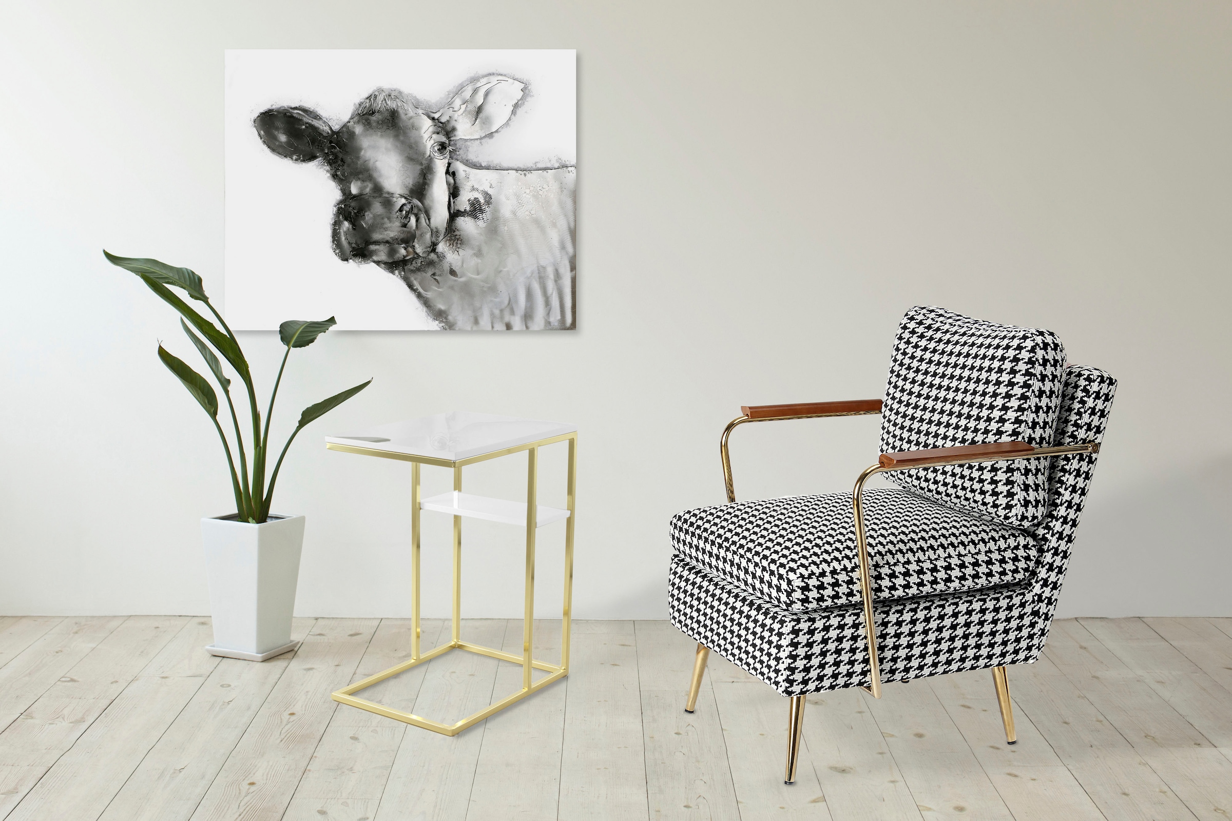 Kayoom Beistelltisch »Lucilla 225, Beistelltisch in eleganter Optik, in rechteckiger Form« 1 Stk. tlg. Modernes C-Form, dezentes Design, mit zusätzlicher Ablage