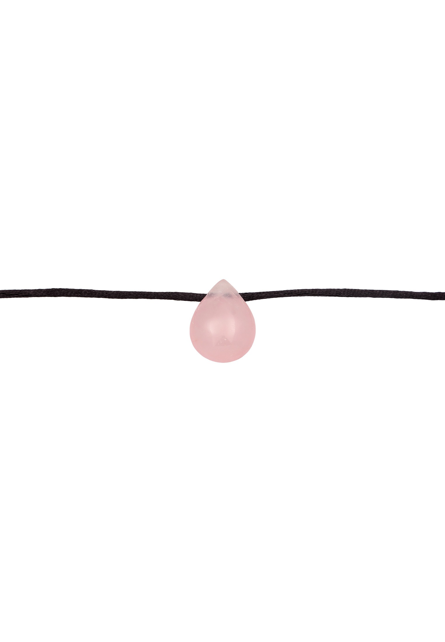 Elli Premium Choker »Halskette Choker Satin Rosa Quarz Edelstein Tropfen 925 Silber«