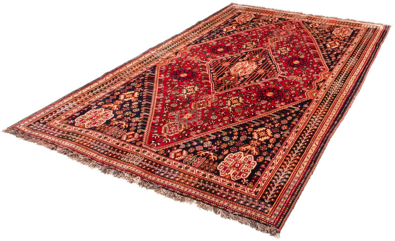 Wollteppich »Shiraz Medaillon Rosso 280 x 165 cm«, rechteckig, 10 mm Höhe, Unikat mit...