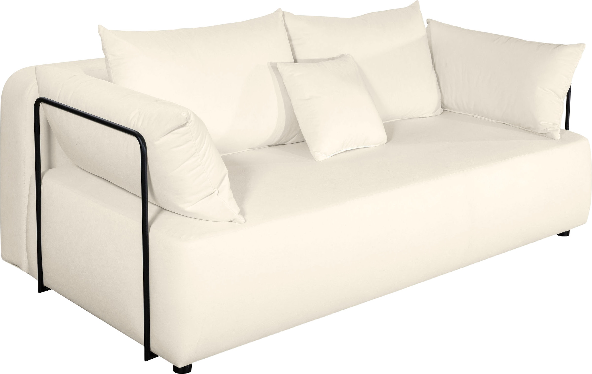 COLLECTION AB Schlafsofa »Maria« Schlaffunktion,Bettkasten,Bonnelfederkern,Moderne Armlehnen aus Metall