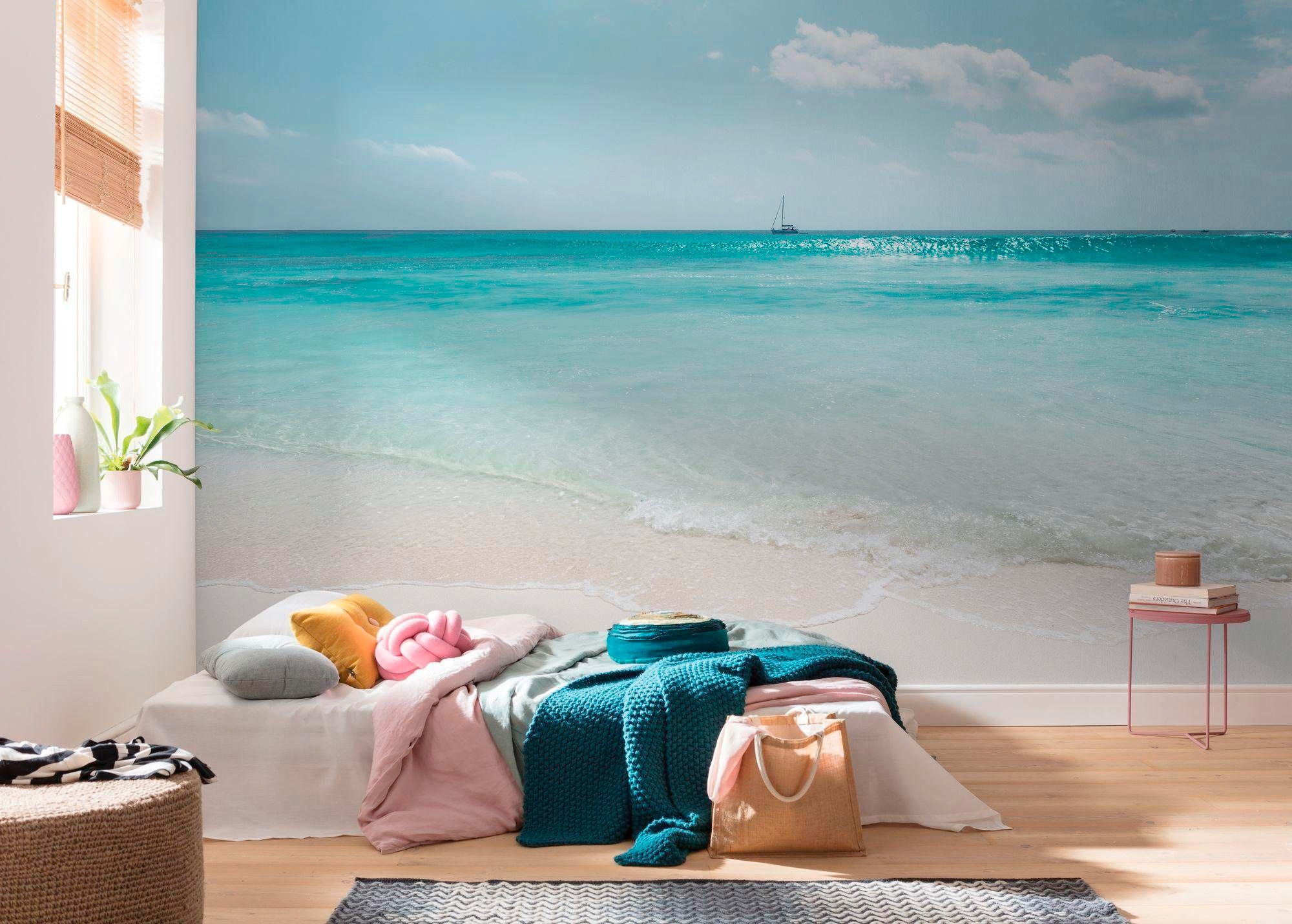 Komar Vliestapete »Digitaldruck Vlies - Azur Ozean - Größe 400 x 250 cm«, bedruckt, Wohnzimmer, Schlafzimmer