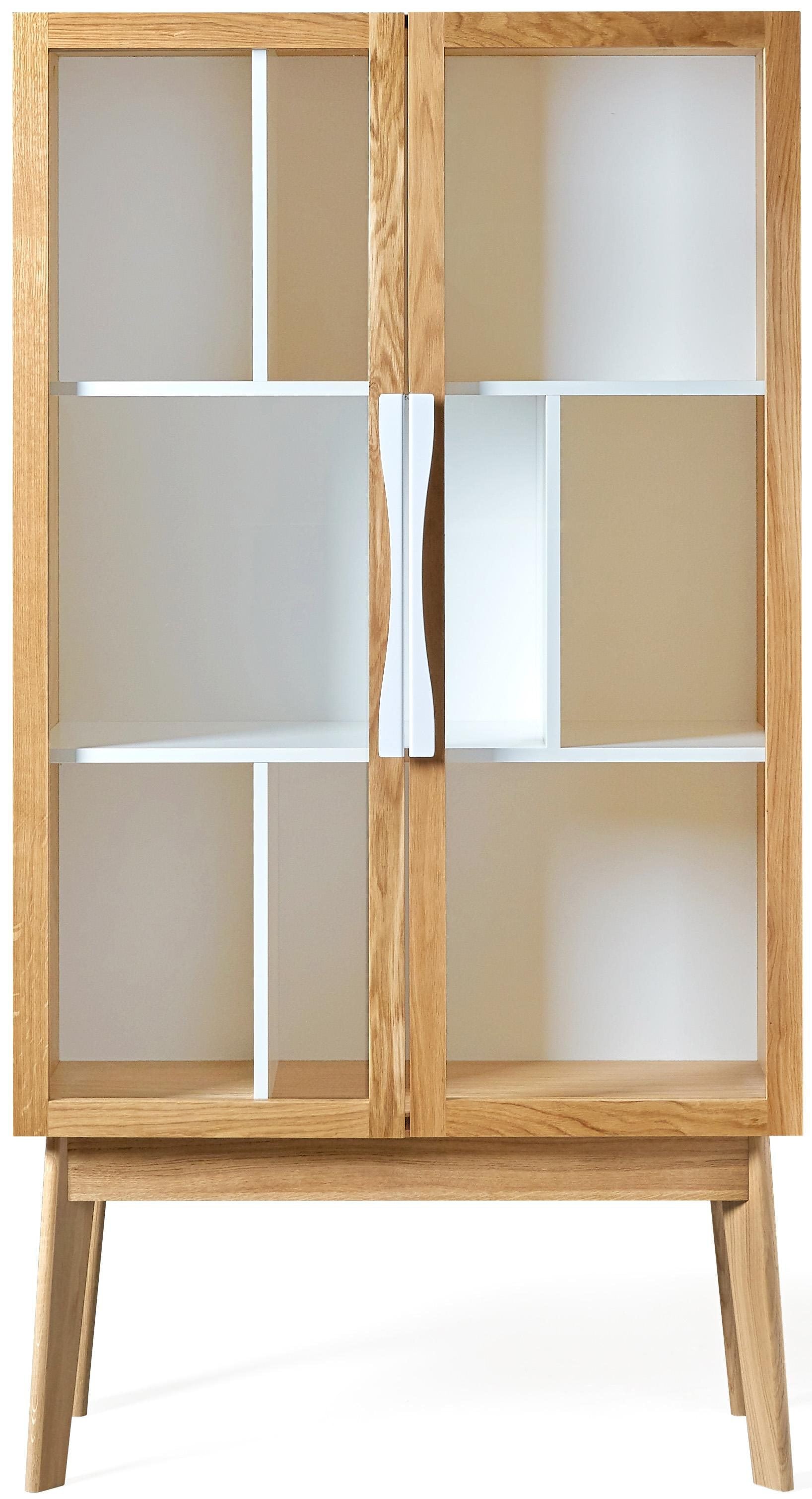 Bücherregal »Hilla«, Breite 88 cm, Türen mit Glaseinsätzen, Holzfurnier aus Eiche
