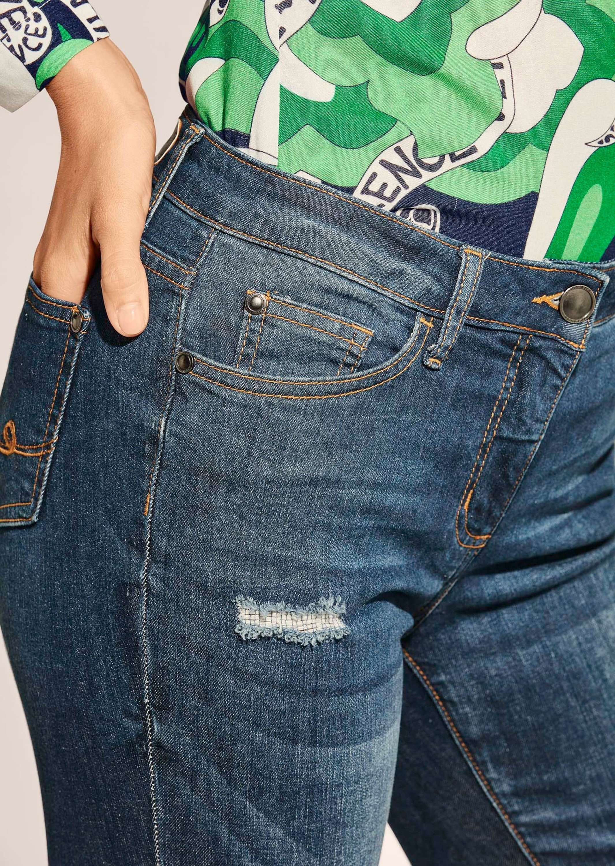 MADELEINE Bequeme Jeans »Jeans Verkürzte Jeans mit Used-Effekt«