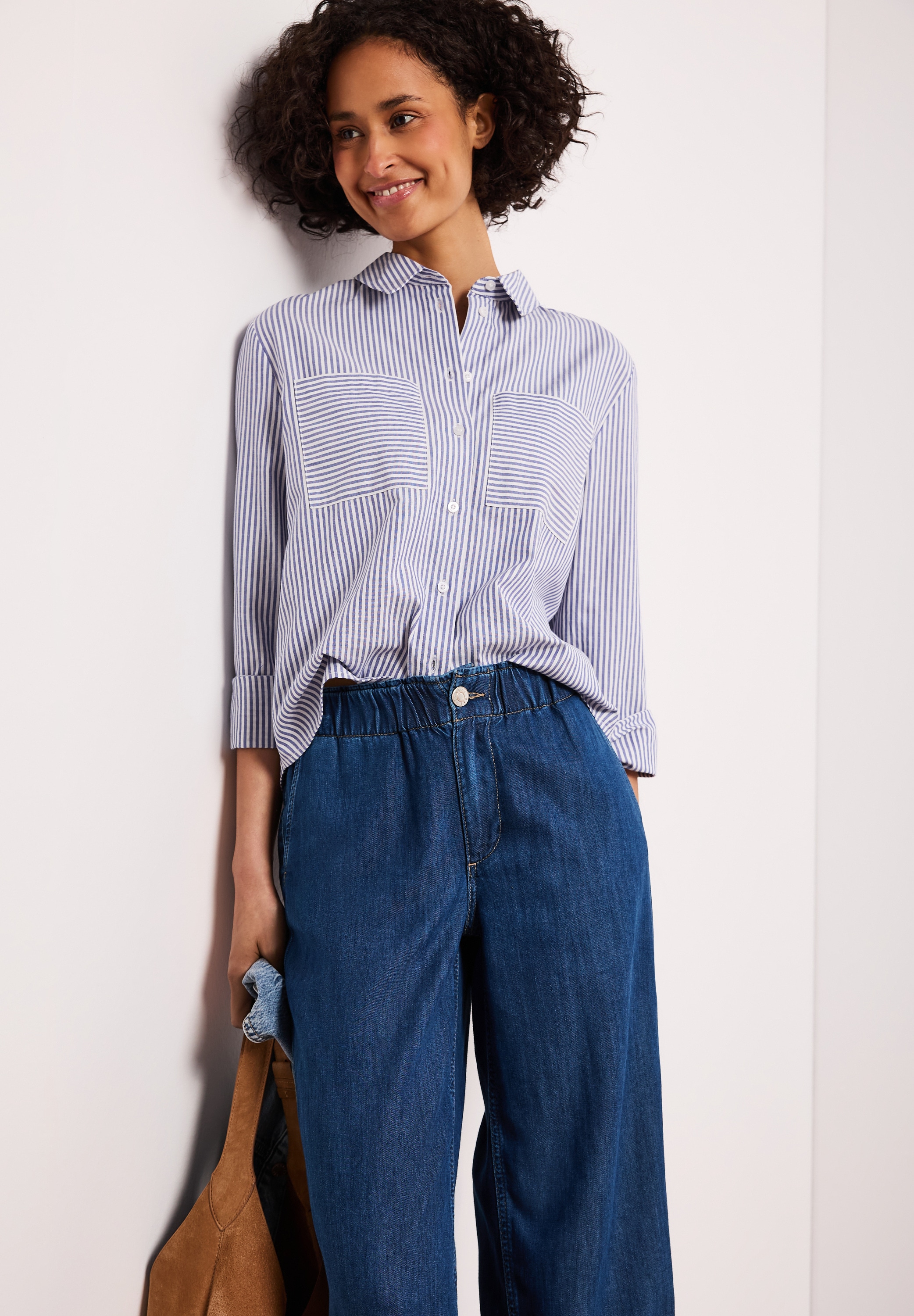 STREET ONE Weite Jeans »Style Emee« mit Paperbag-Bund