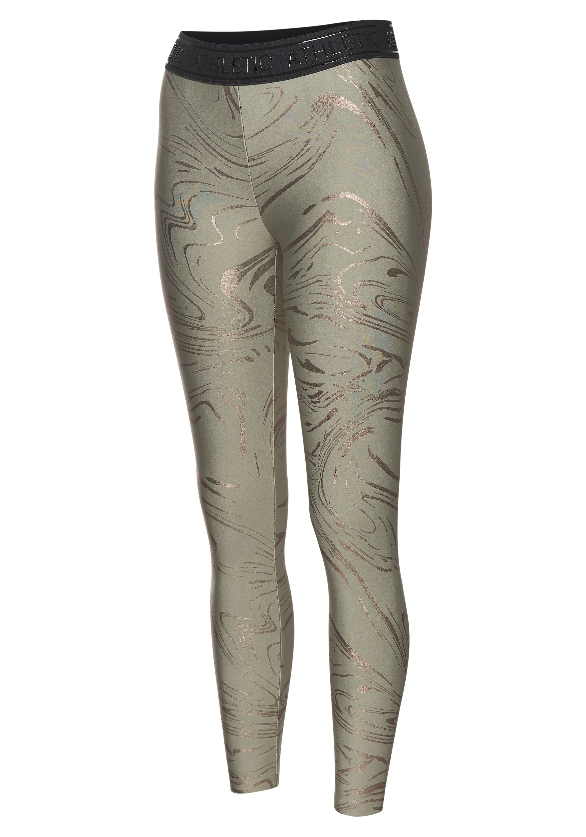 LASCANA ACTIVE Funktionsleggings, Sportleggings mit glänzendem Print und 3D Schriftzug