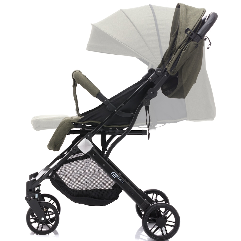 Fillikid Sport-Kinderwagen »Styler, oliv melange«, mit Trolleygriff